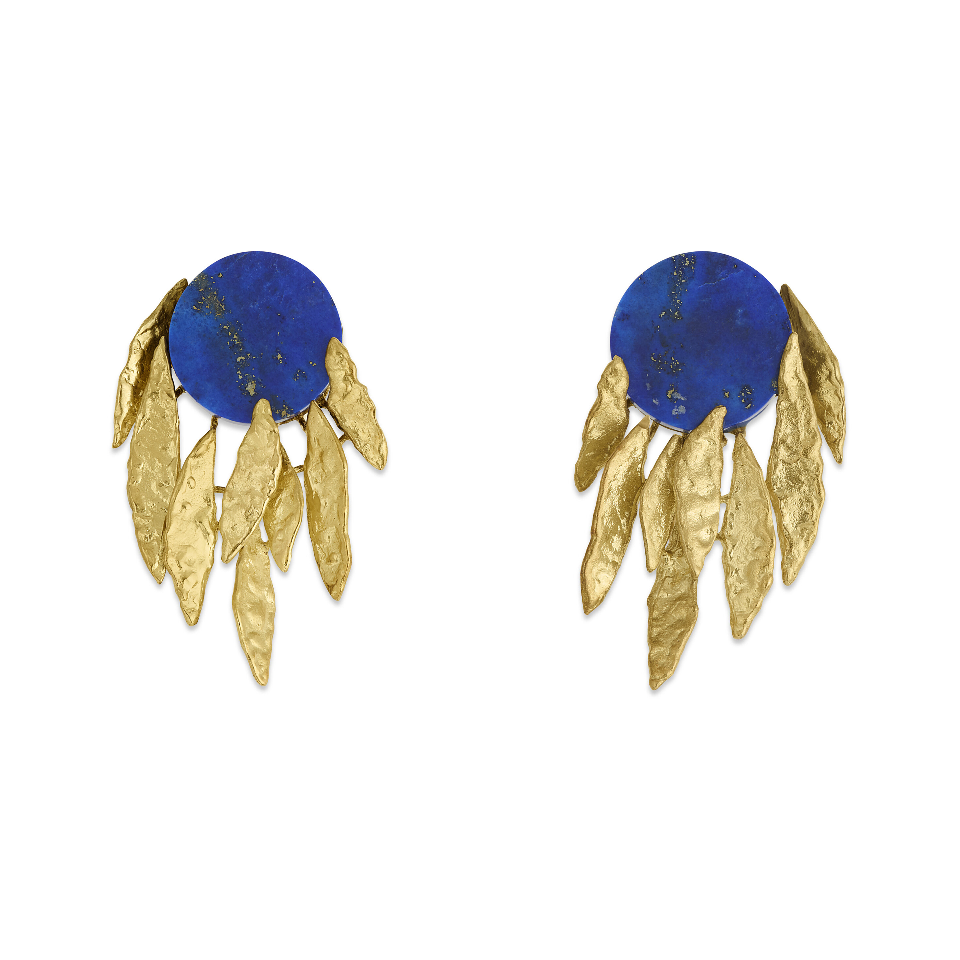 CHAUMET PAIR OF LAPIS LAZULI AND GOLD CLIP-BROOCHES