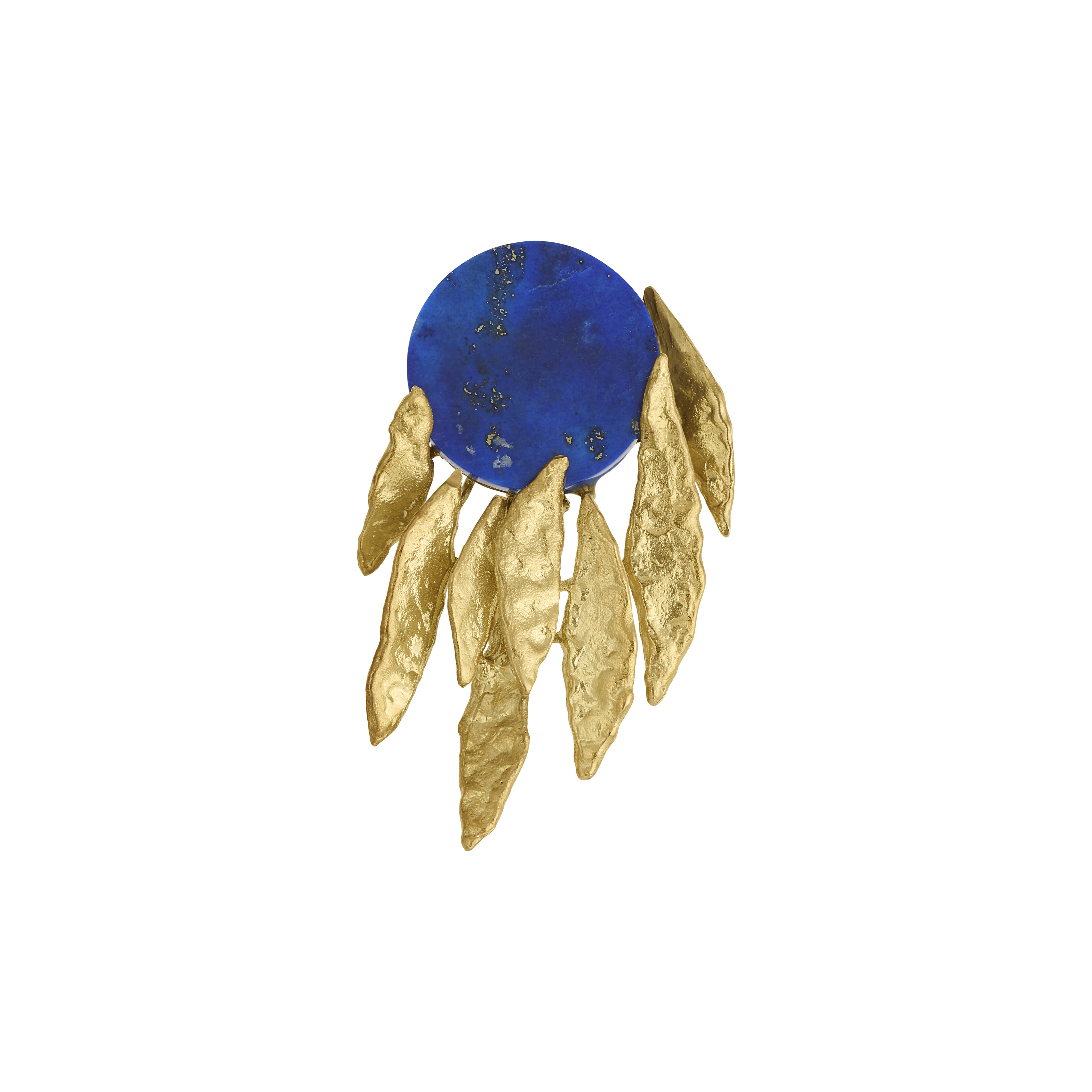 CHAUMET PAIR OF LAPIS LAZULI AND GOLD CLIP-BROOCHES image 3