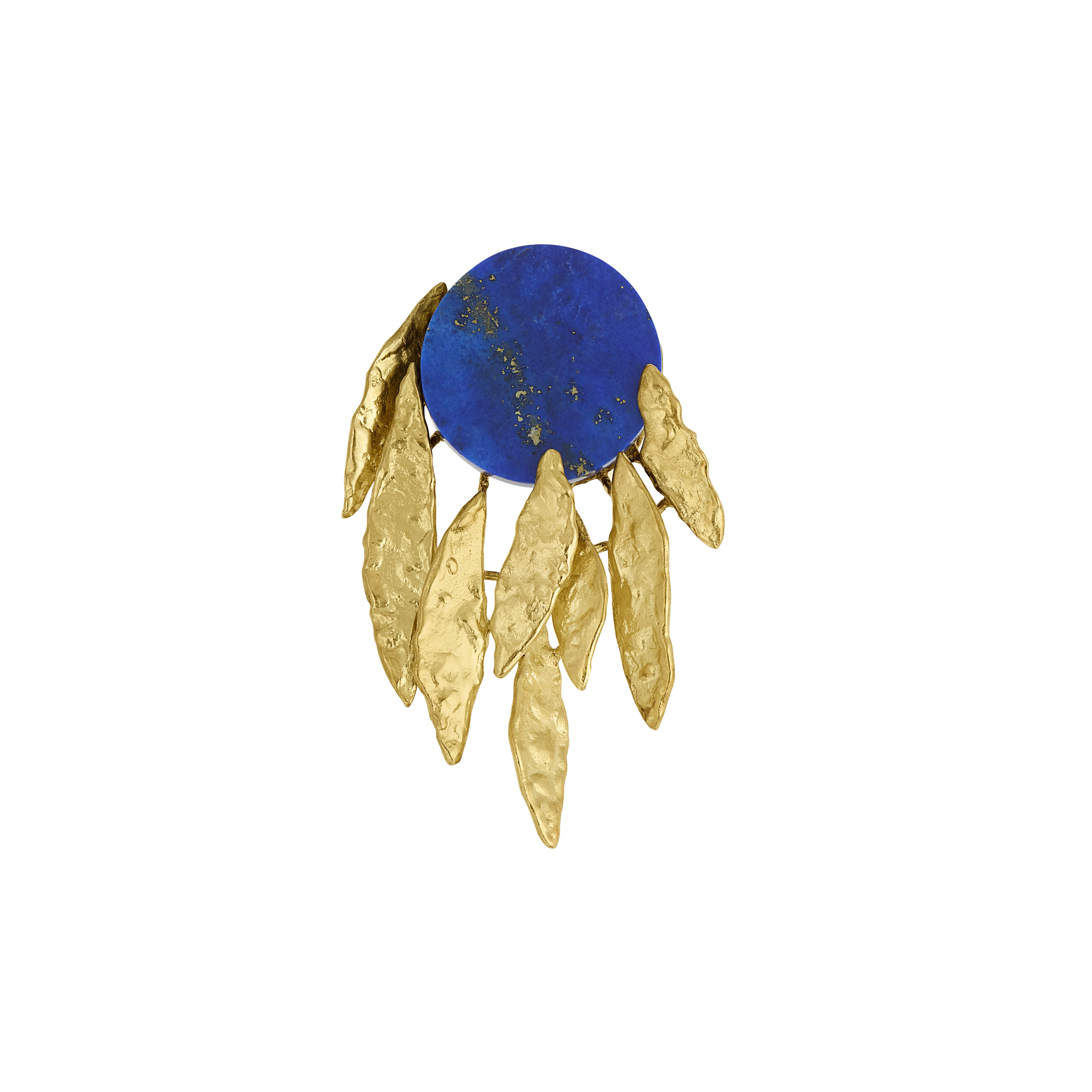 CHAUMET PAIR OF LAPIS LAZULI AND GOLD CLIP-BROOCHES image 5
