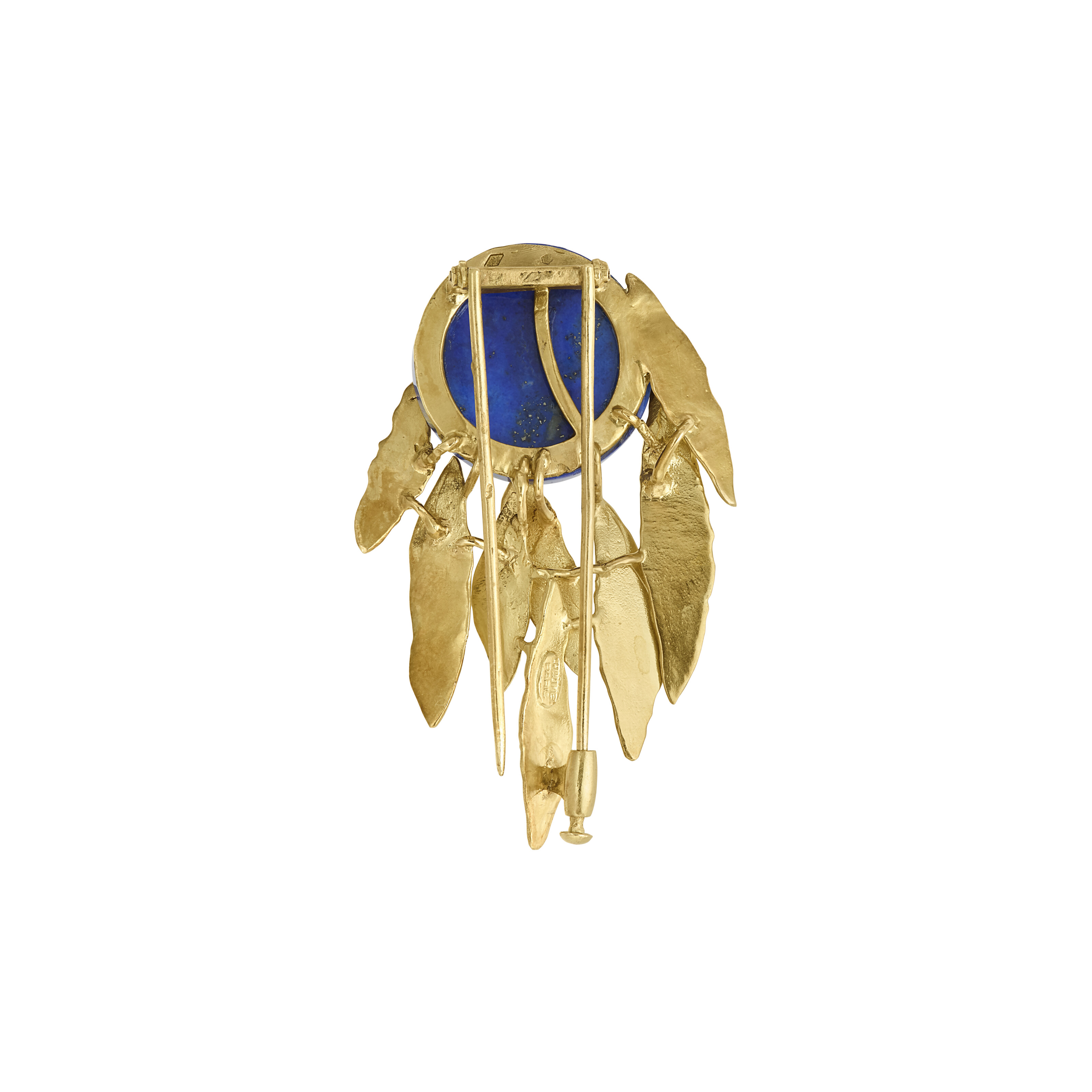 CHAUMET PAIR OF LAPIS LAZULI AND GOLD CLIP-BROOCHES image 6