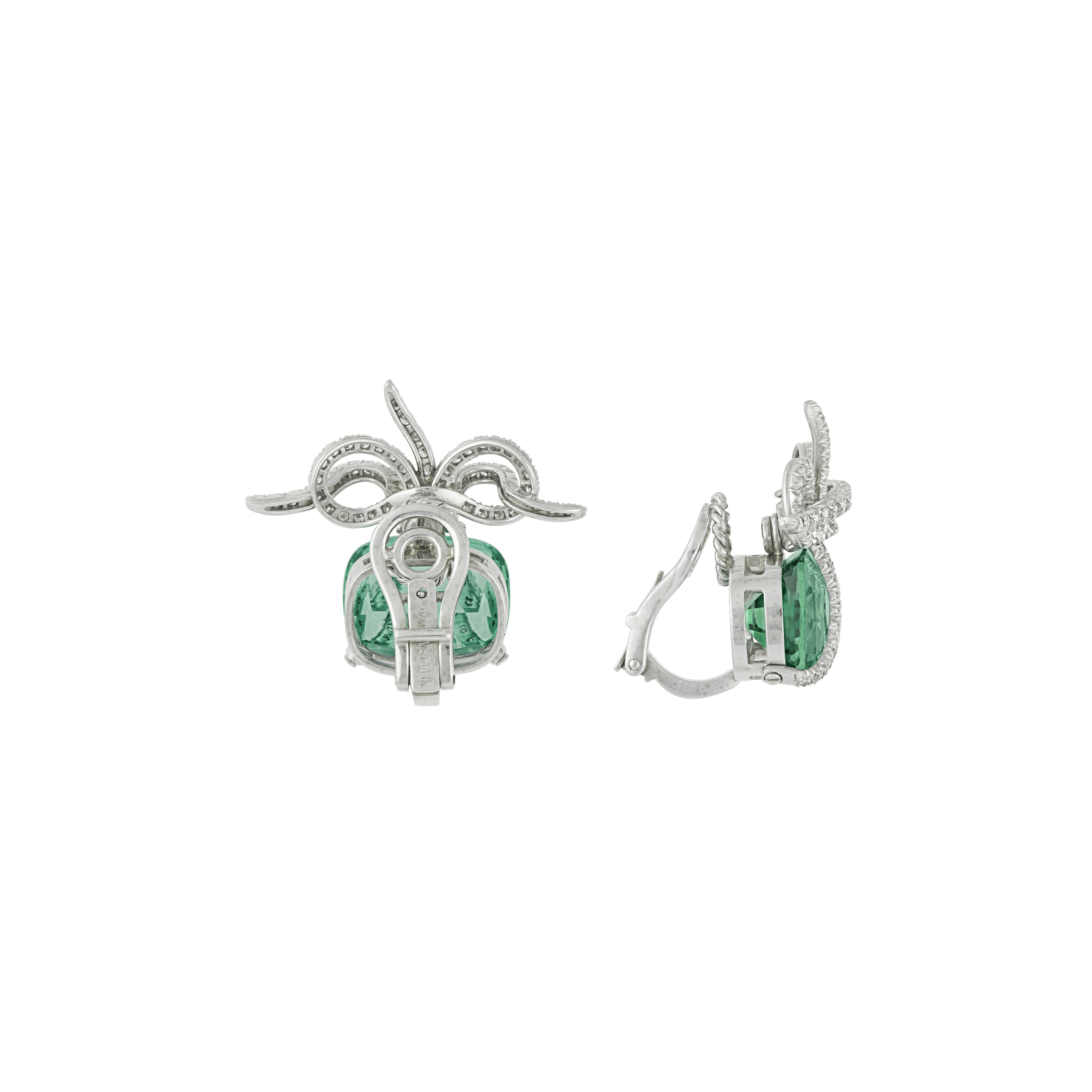 VERDURA TOURMALINE AND DIAMOND 'WRAPPED' EARRINGS image 3