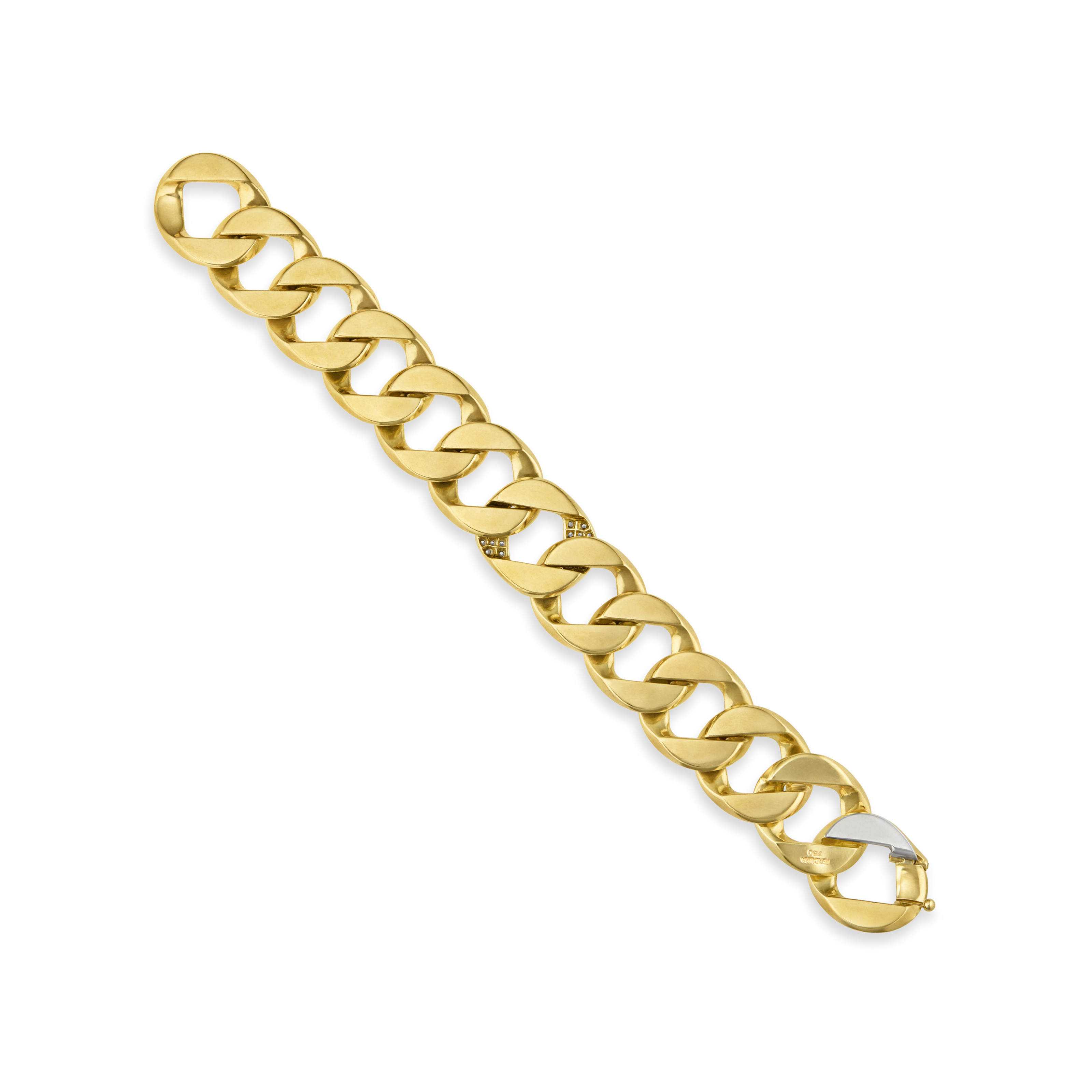 VERDURA DIAMOND AND GOLD 'CURB LINK' BRACELET image 3