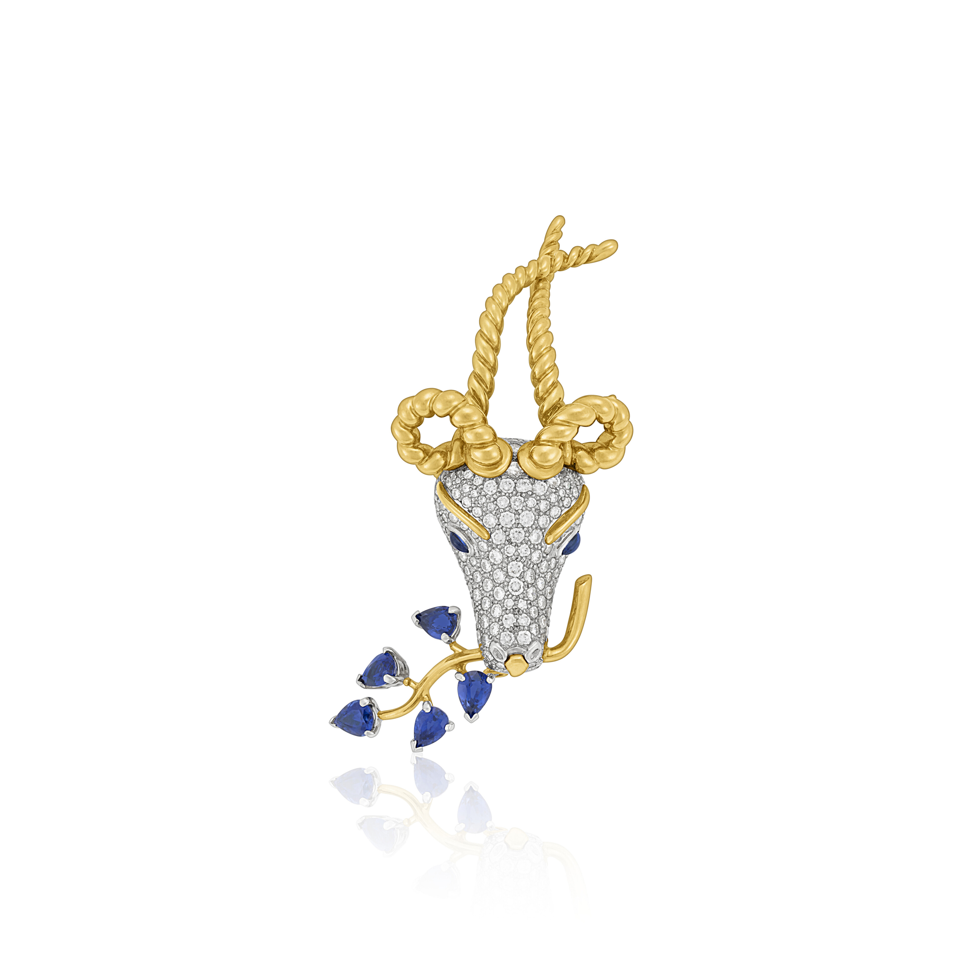 TIFFANY & CO., JEAN SCHLUMBERGER DIAMOND AND SAPPHIRE 'GAZELLE' BROOCH