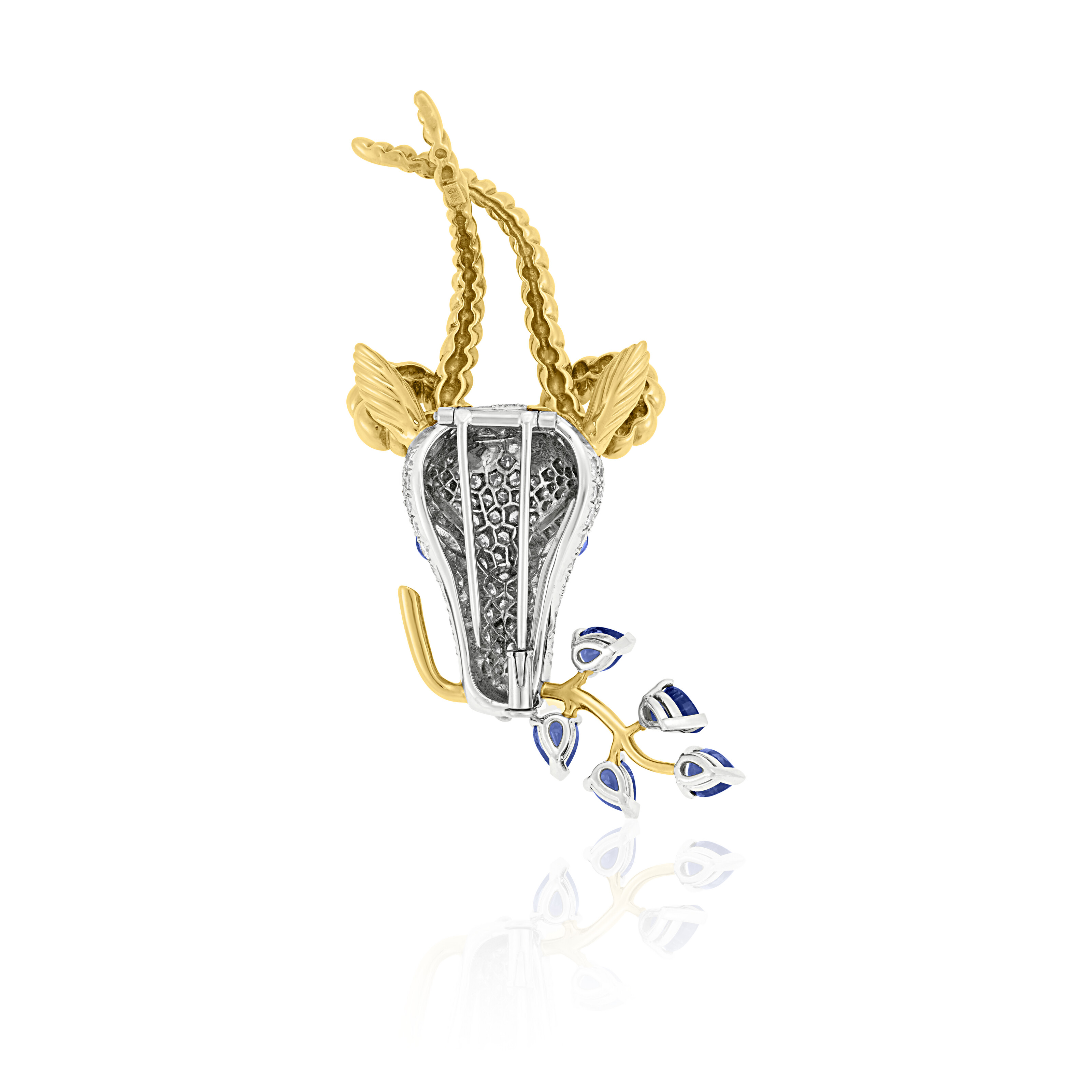 TIFFANY & CO., JEAN SCHLUMBERGER DIAMOND AND SAPPHIRE 'GAZELLE' BROOCH image 3