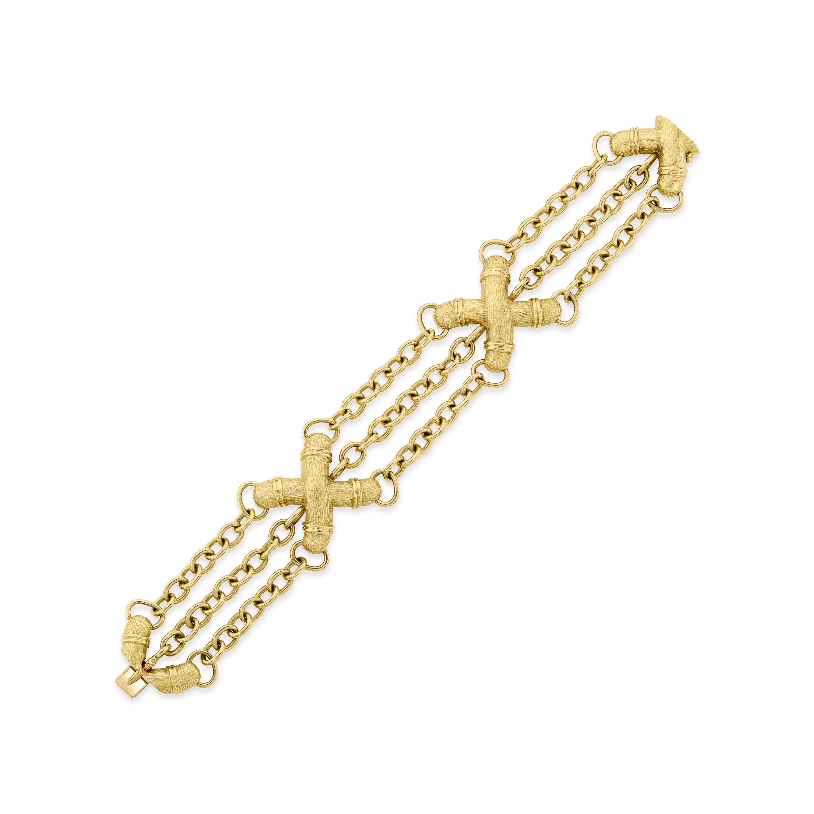 TIFFANY & CO., JEAN SCHLUMBERGER GOLD 'X' LINK BRACELET