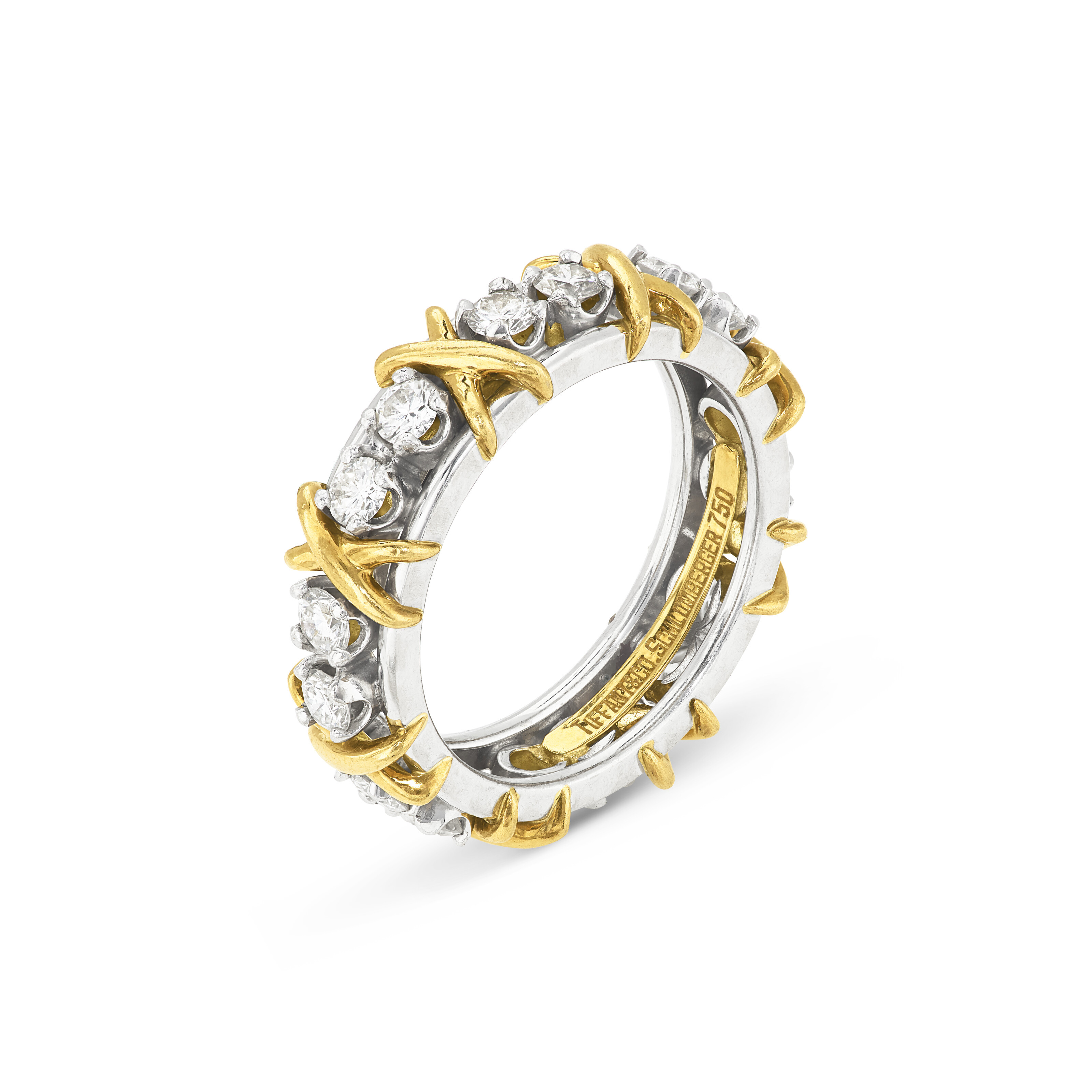 TIFFANY & CO., JEAN SCHLUMBERGER PAIR OF DIAMOND 'SIXTEEN STONE' ETERNITY BAND RINGS image 3