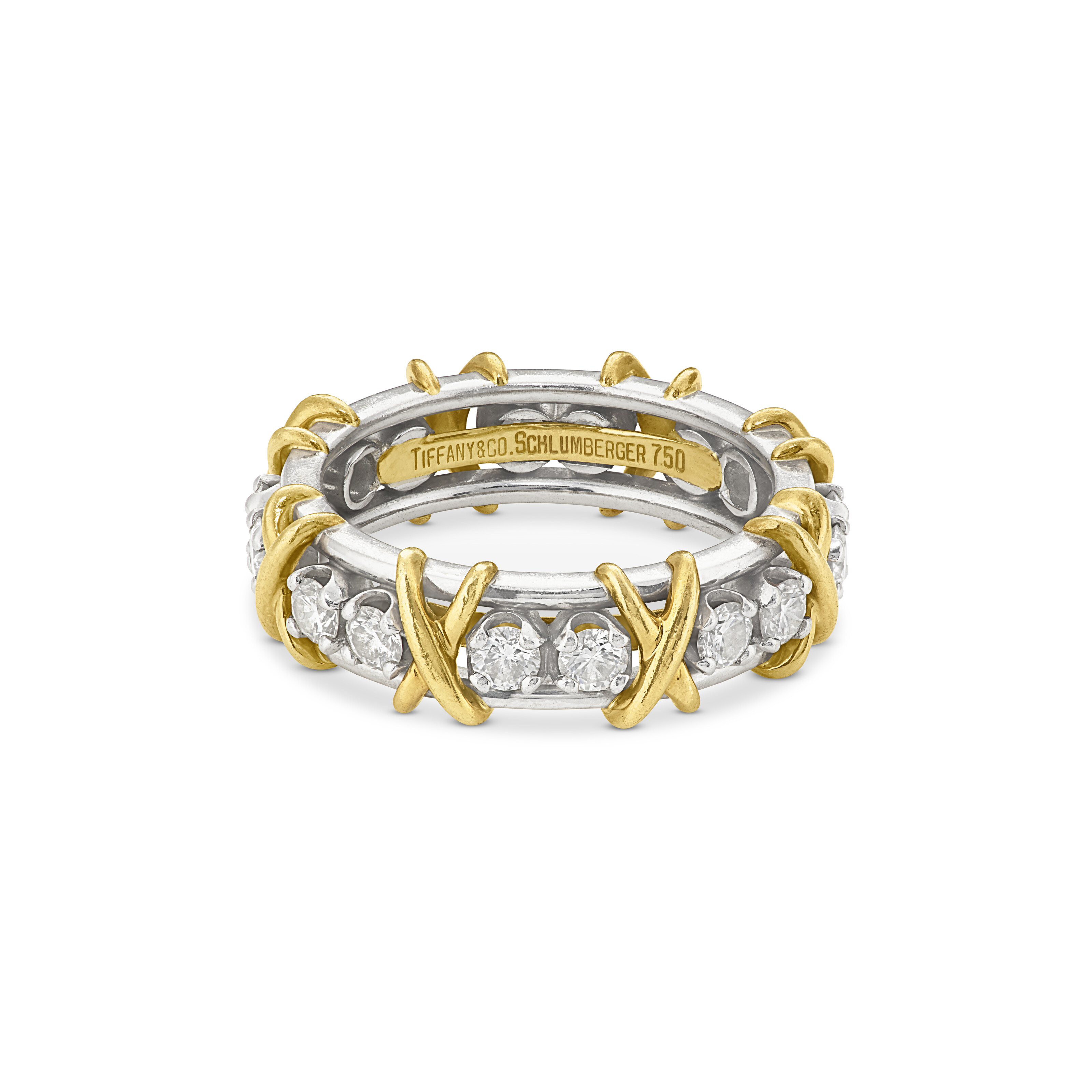 TIFFANY & CO., JEAN SCHLUMBERGER PAIR OF DIAMOND 'SIXTEEN STONE' ETERNITY BAND RINGS image 4