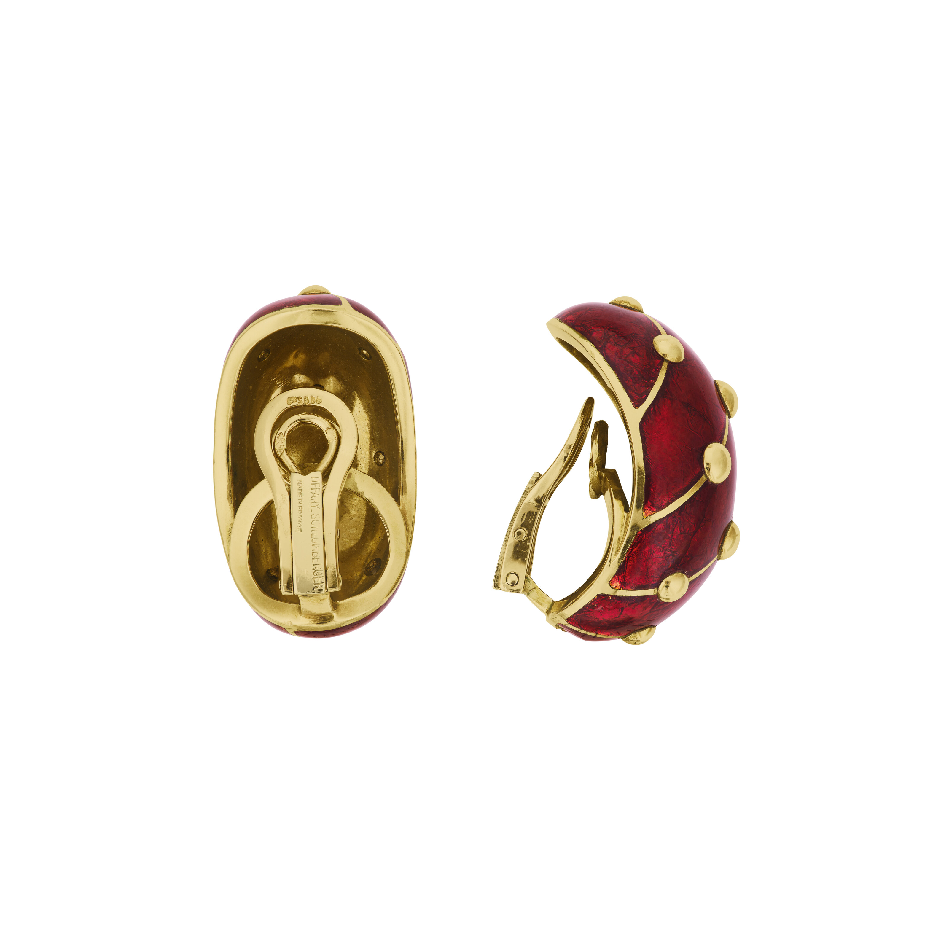 TIFFANY & CO., JEAN SCHLUMBERGER SET OF ENAMEL AND GOLD 'DOT LOSANGE' JEWELRY image 6