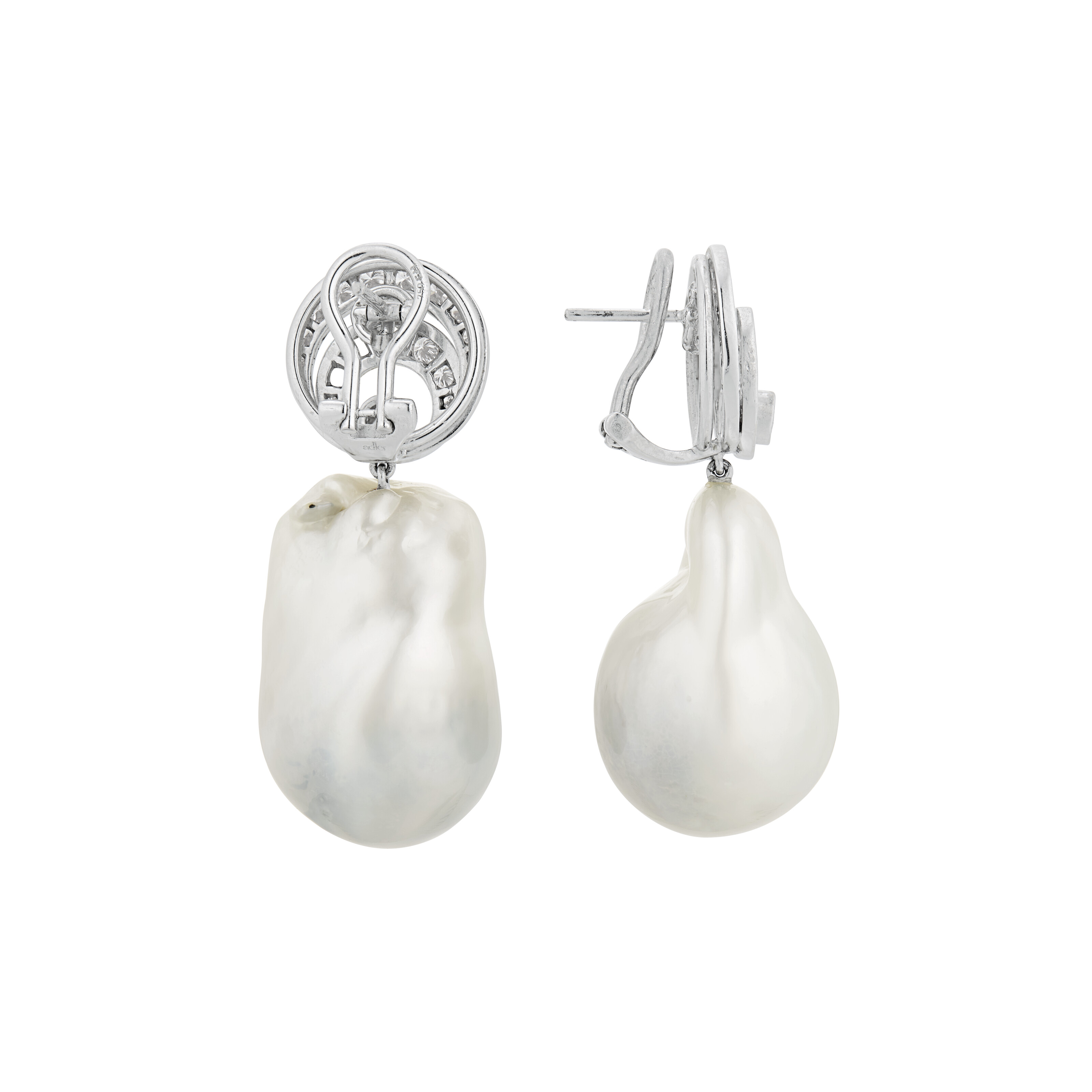 ADLER SET OF BAROQUE CULTURED PEARL AND DIAMOND JEWELRY image 4