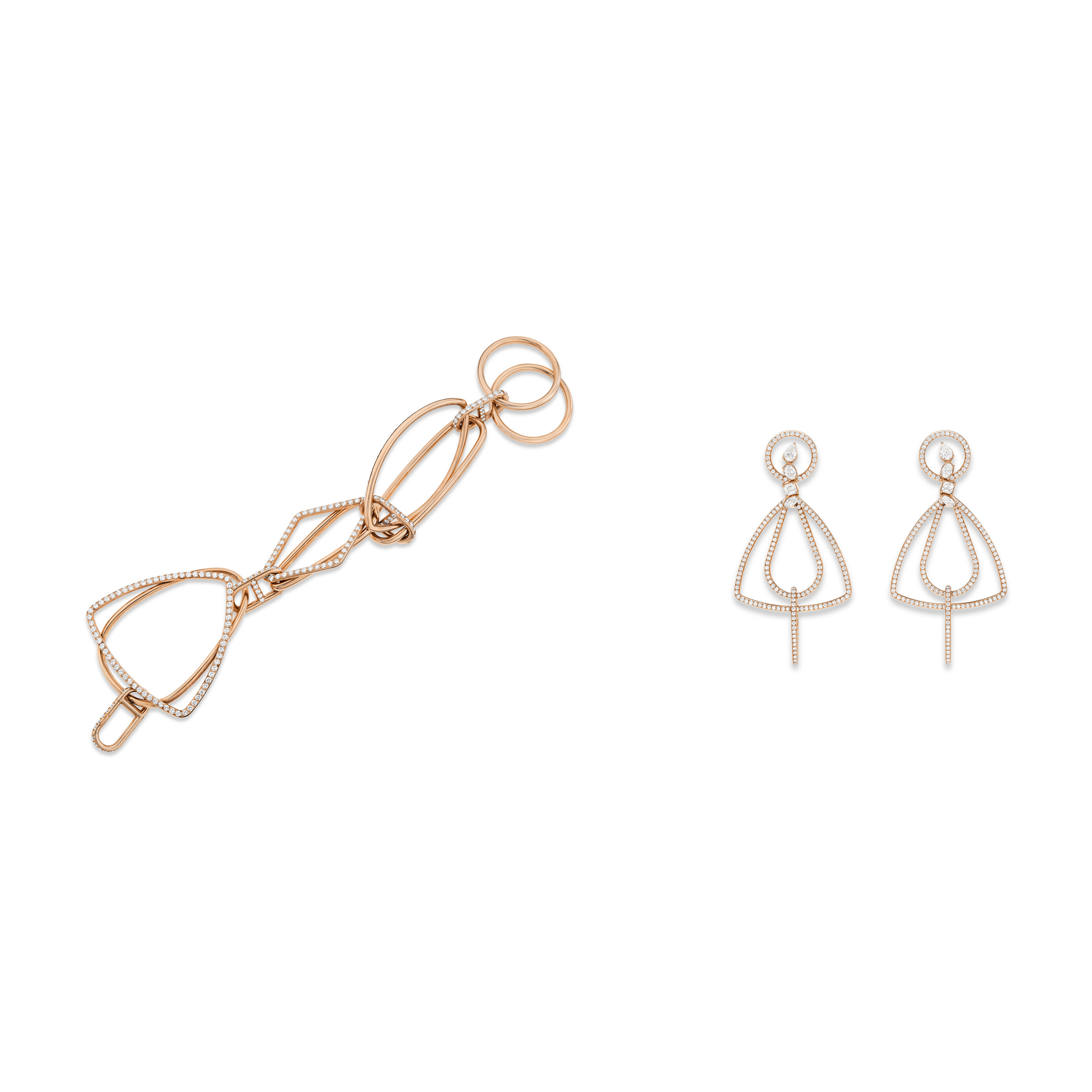 POMELLATO SET OF DIAMOND AND ROSE GOLD JEWELRY