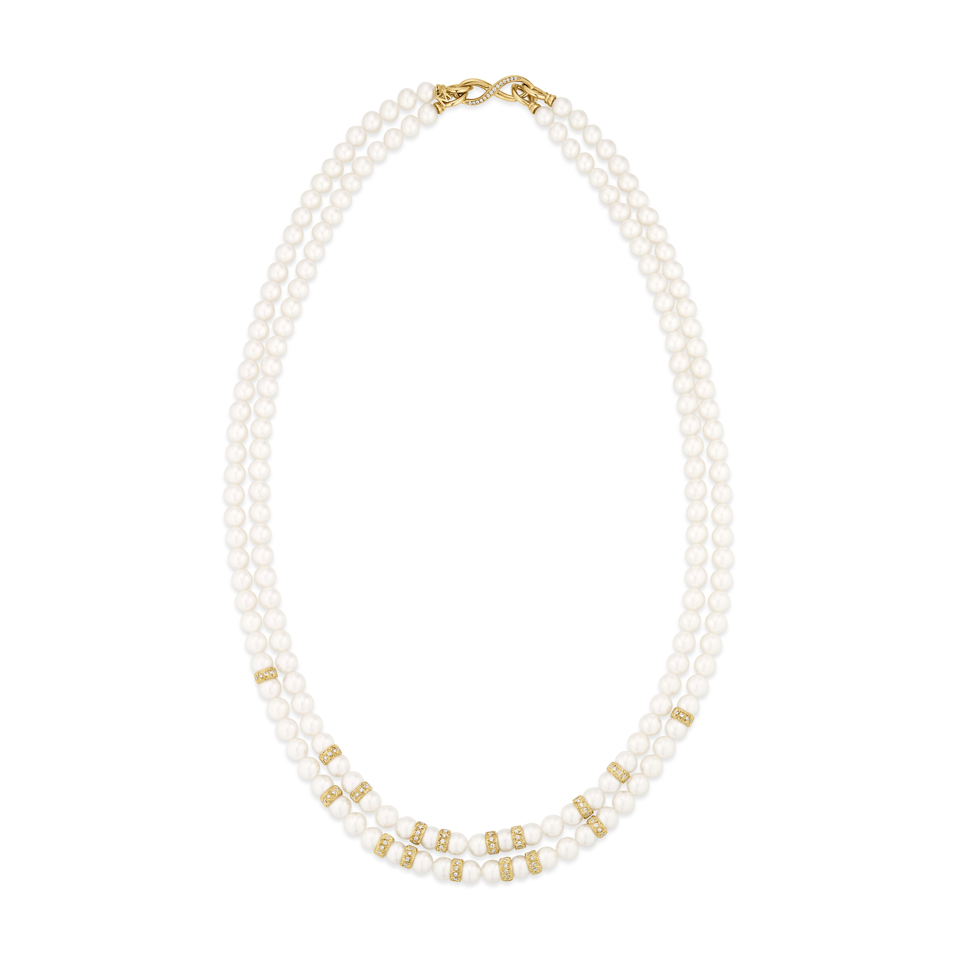 MIKIMOTO SET OF CULTURED PEARL AND DIAMOND JEWELRY image 3