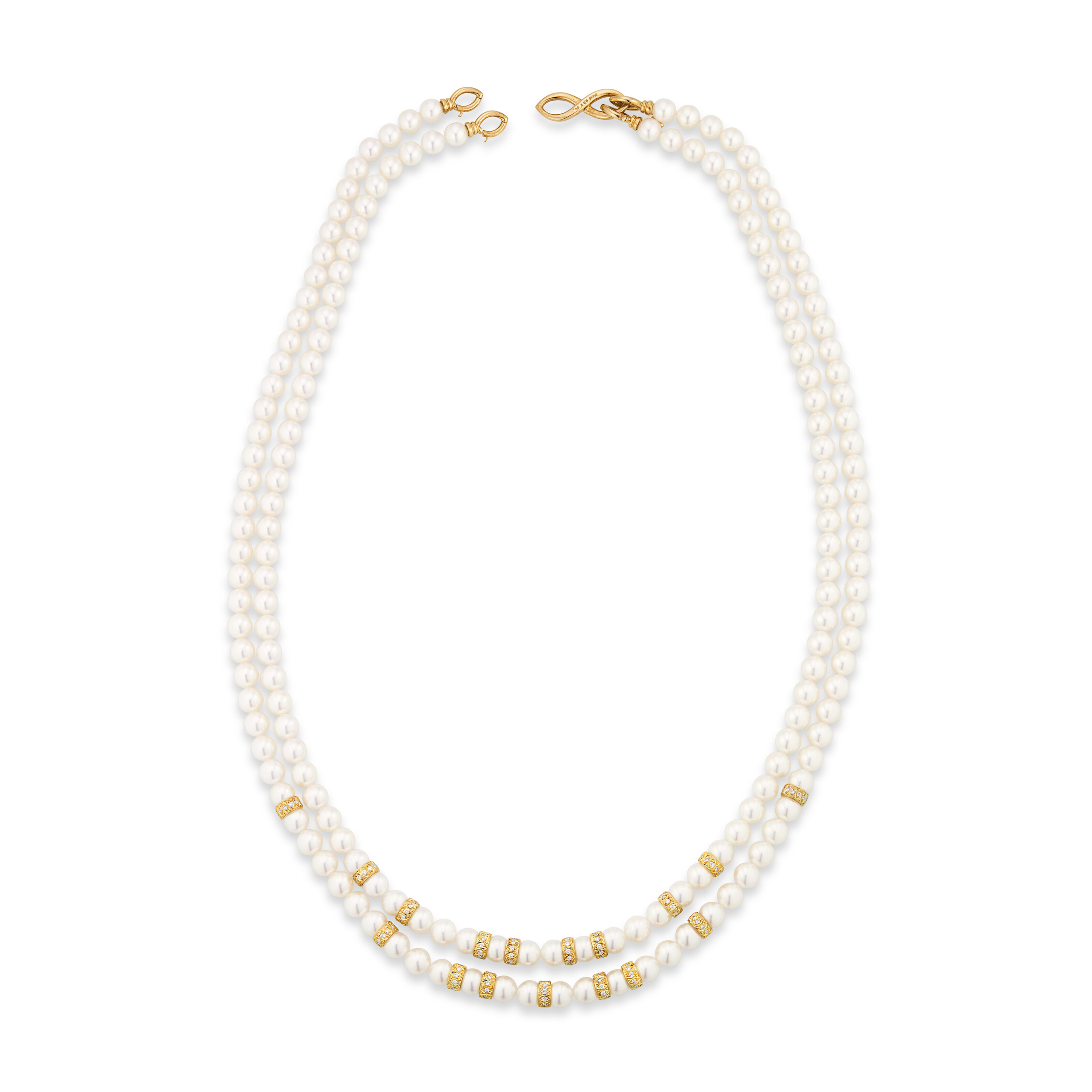 MIKIMOTO SET OF CULTURED PEARL AND DIAMOND JEWELRY image 4