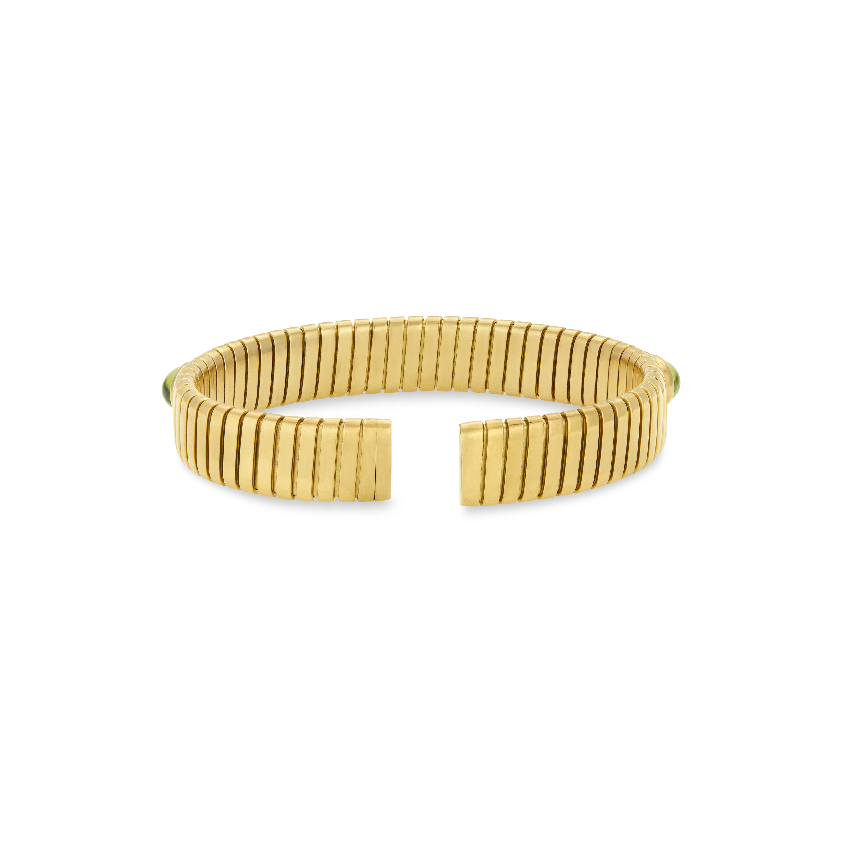 BULGARI TOURMALINE AND GOLD ‘TUBOGAS’ CUFF BRACELET image 3