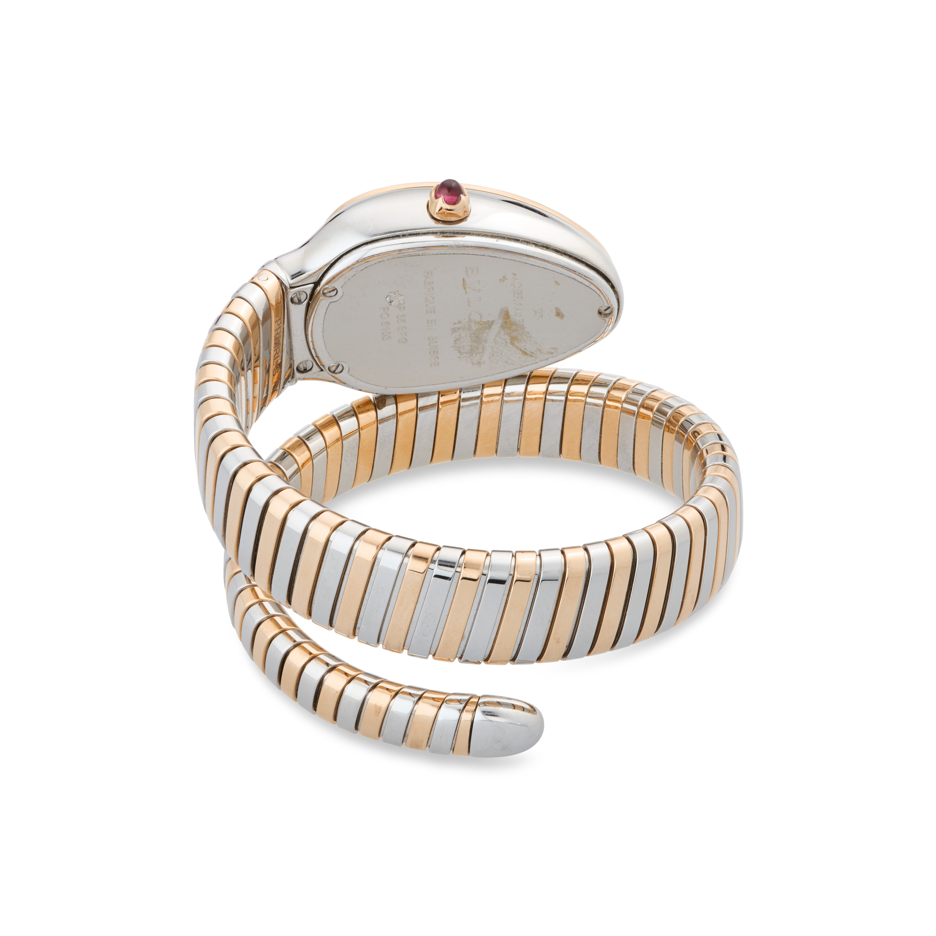 BULGARI ROSE GOLD AND STAINLESS STEEL 'SERPENTI TUBOGAS' WATCH image 4