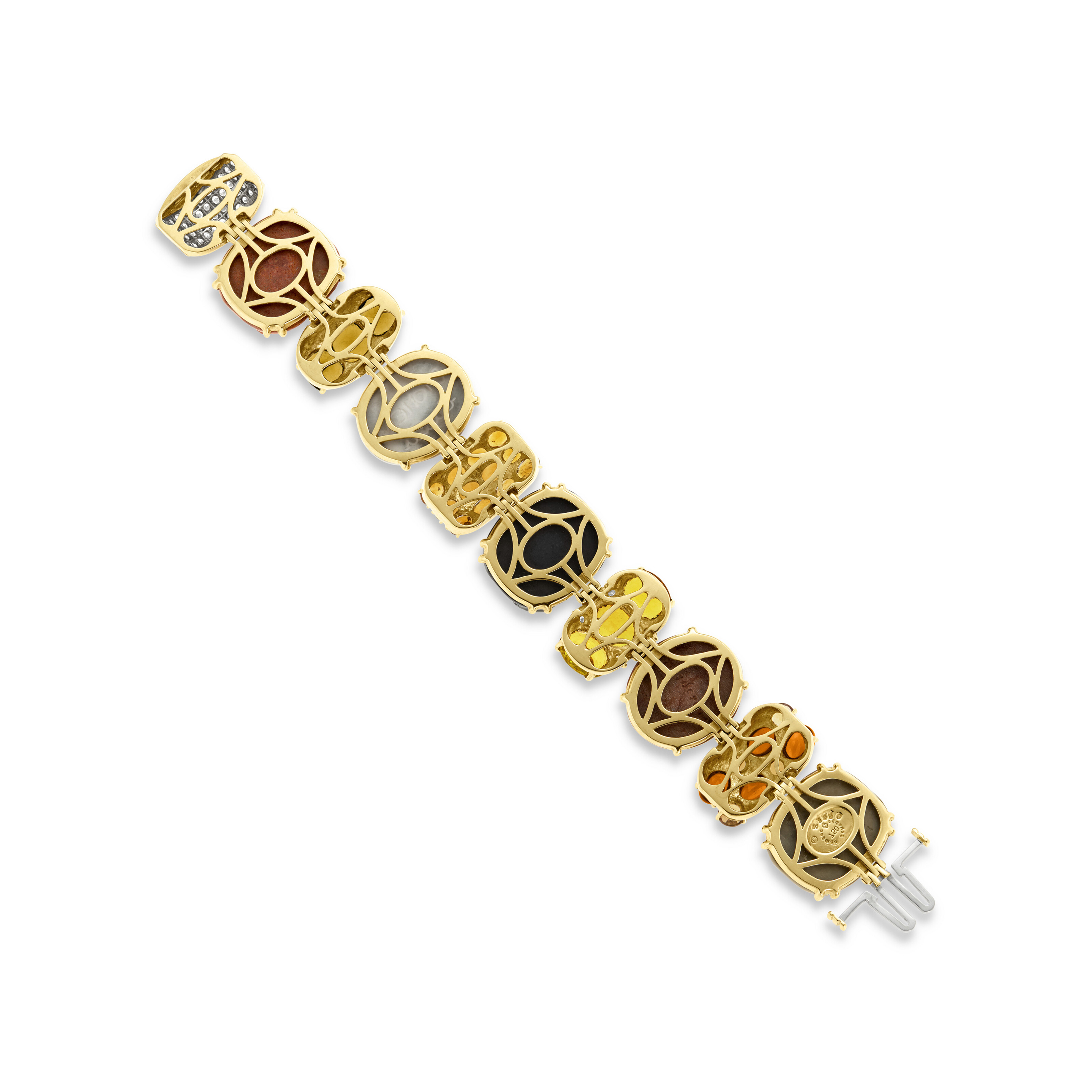 SEAMAN SCHEPPS CAMEO, QUARTZ AND DIAMOND 'RIO' BRACELET image 3