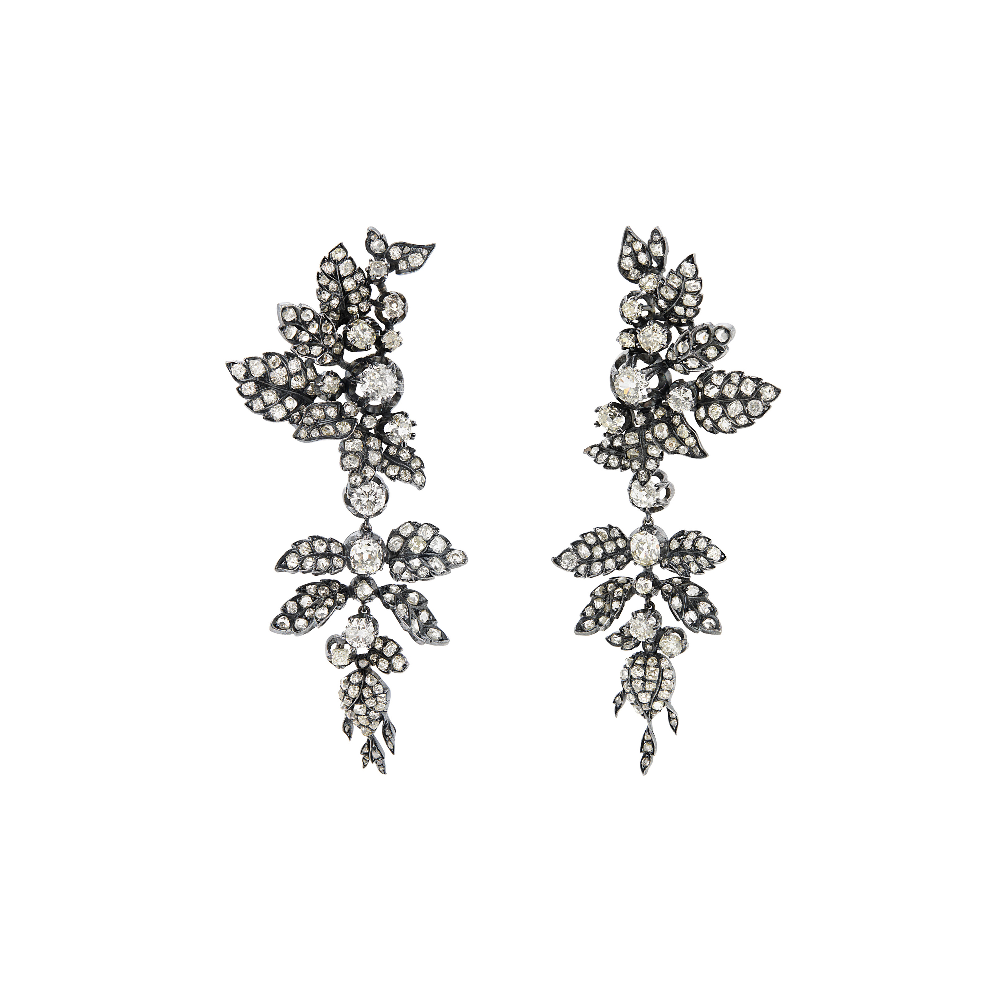 FRED LEIGHTON DIAMOND PENDANT EARRINGS