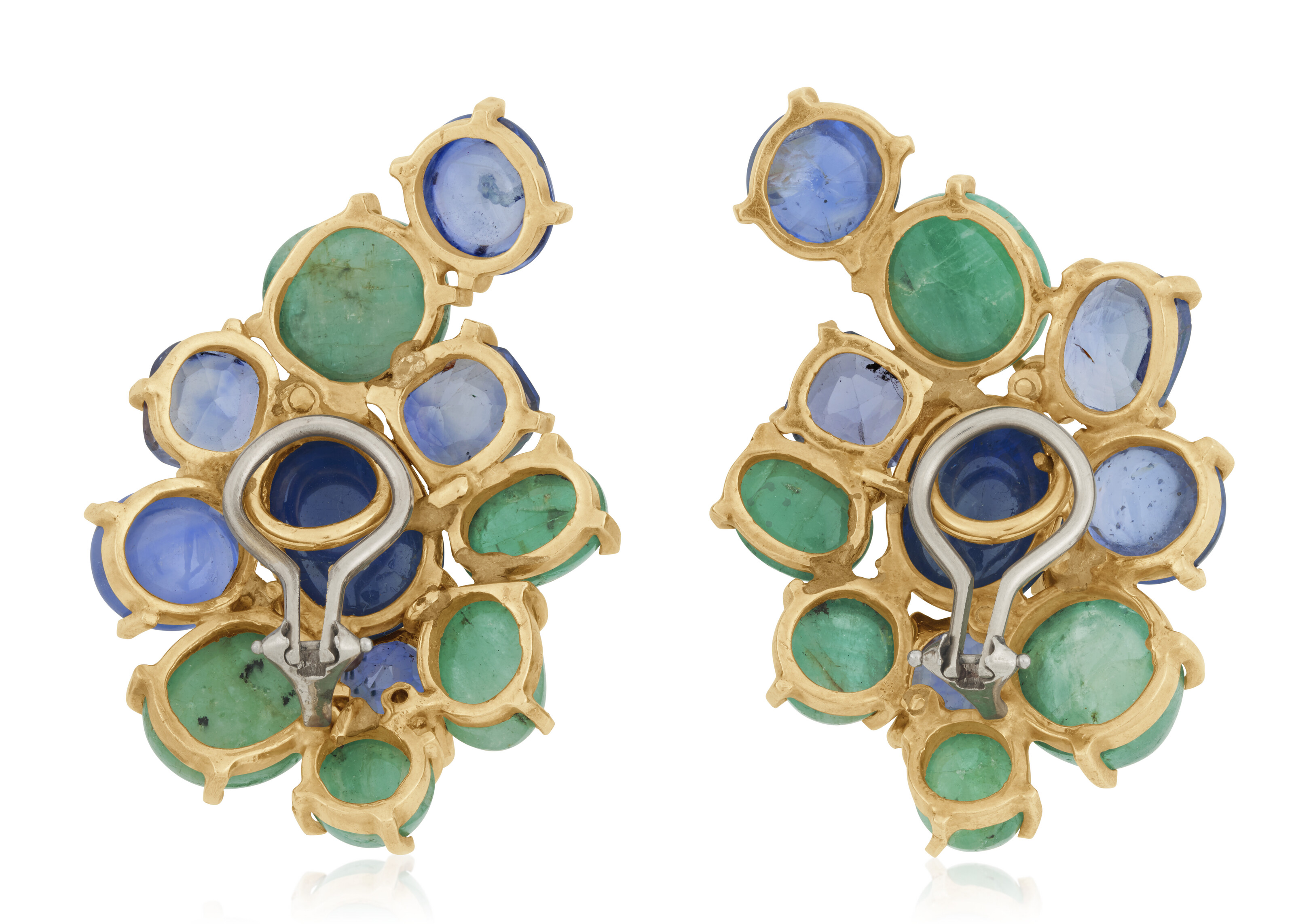 SEAMAN SCHEPPS MULTI-GEM AND DIAMOND BROOCH WITH UNSIGNED MULTI-GEM DIAMOND BROOCH AND EARRINGS image 10