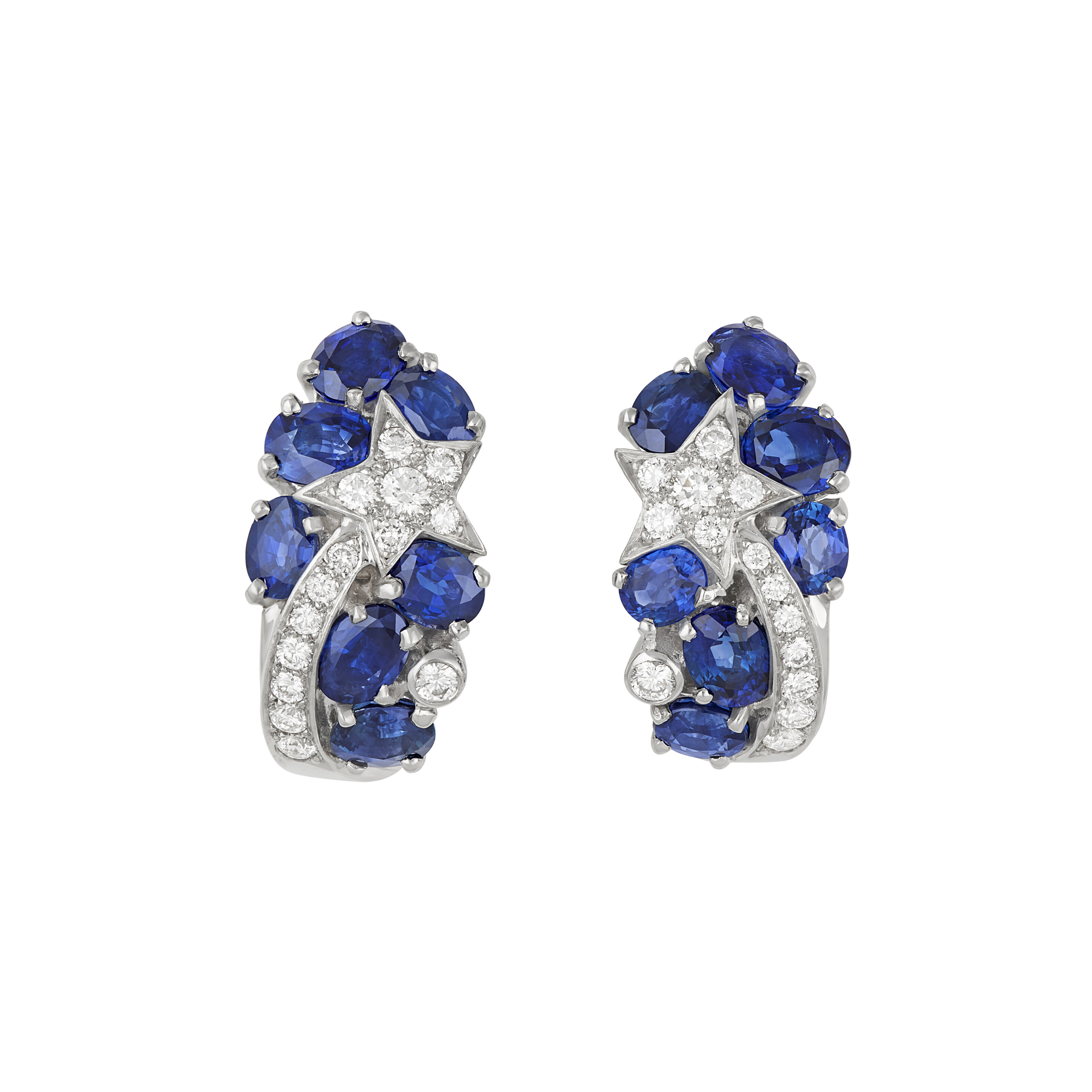 CHANEL SAPPHIRE AND DIAMOND 'COMÈTE' EARRINGS