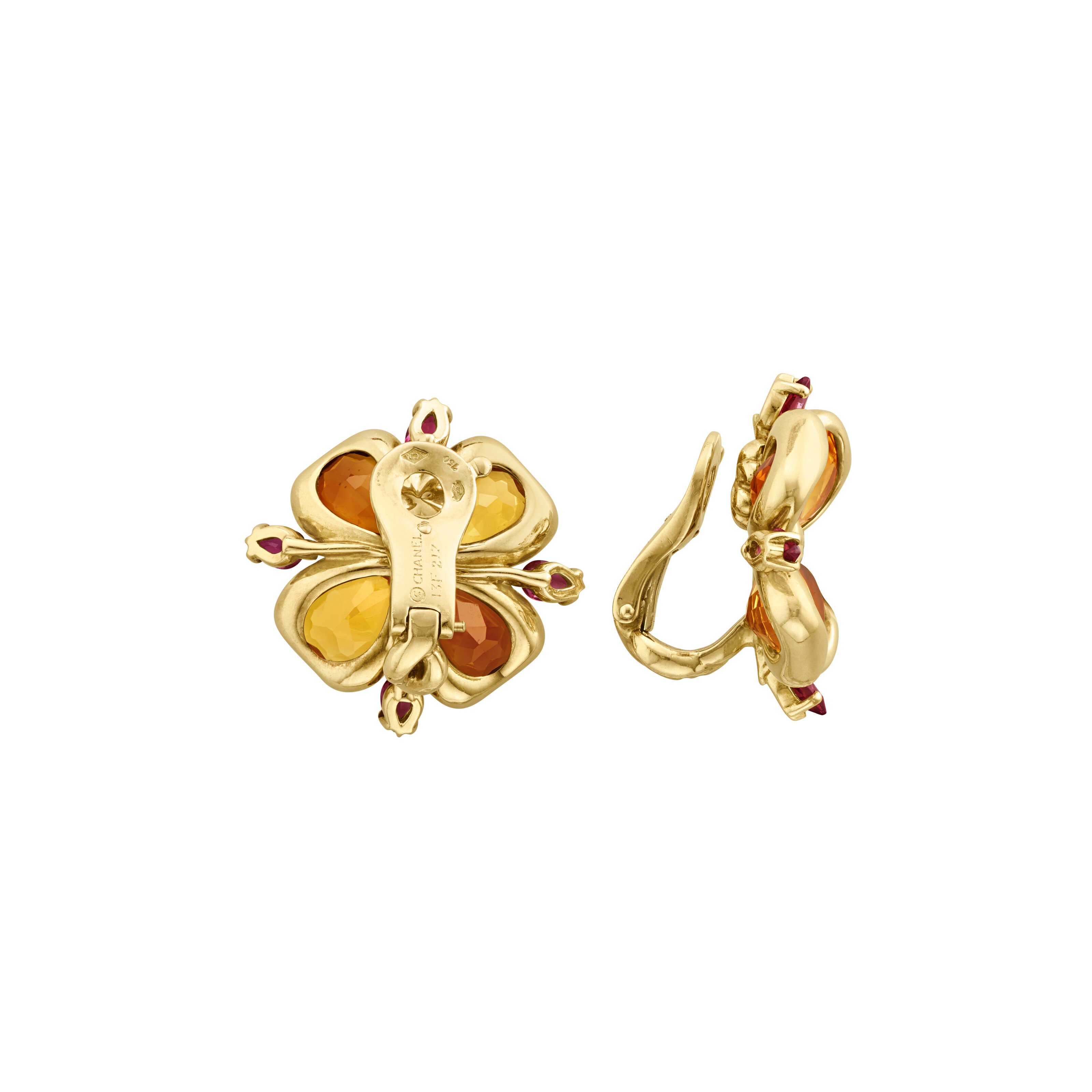 CHANEL CITRINE AND GARNET EARRINGS image 3