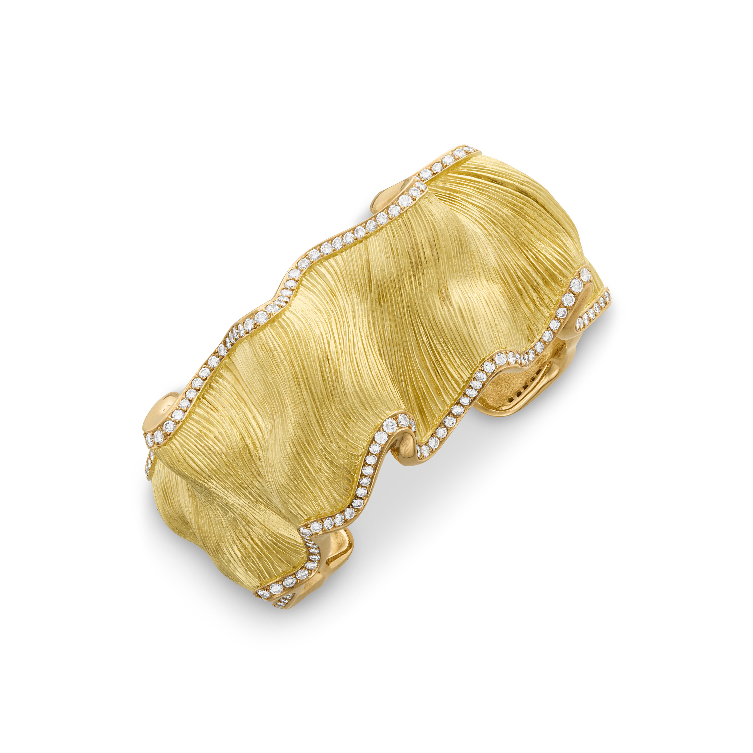 CHANEL GOLD AND DIAMOND CUFF BRACELET
