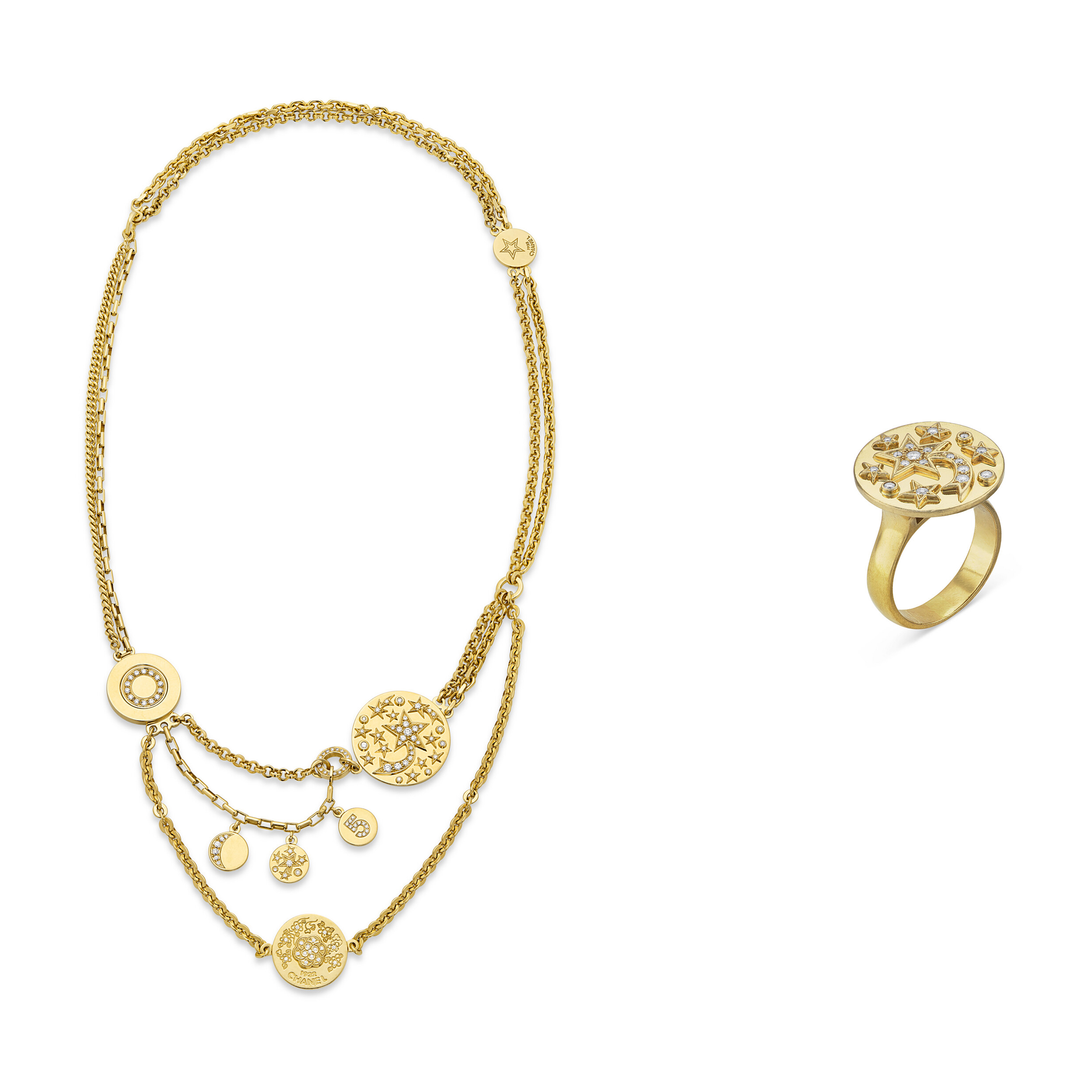 CHANEL SET OF GOLD AND DIAMOND JEWELRY
