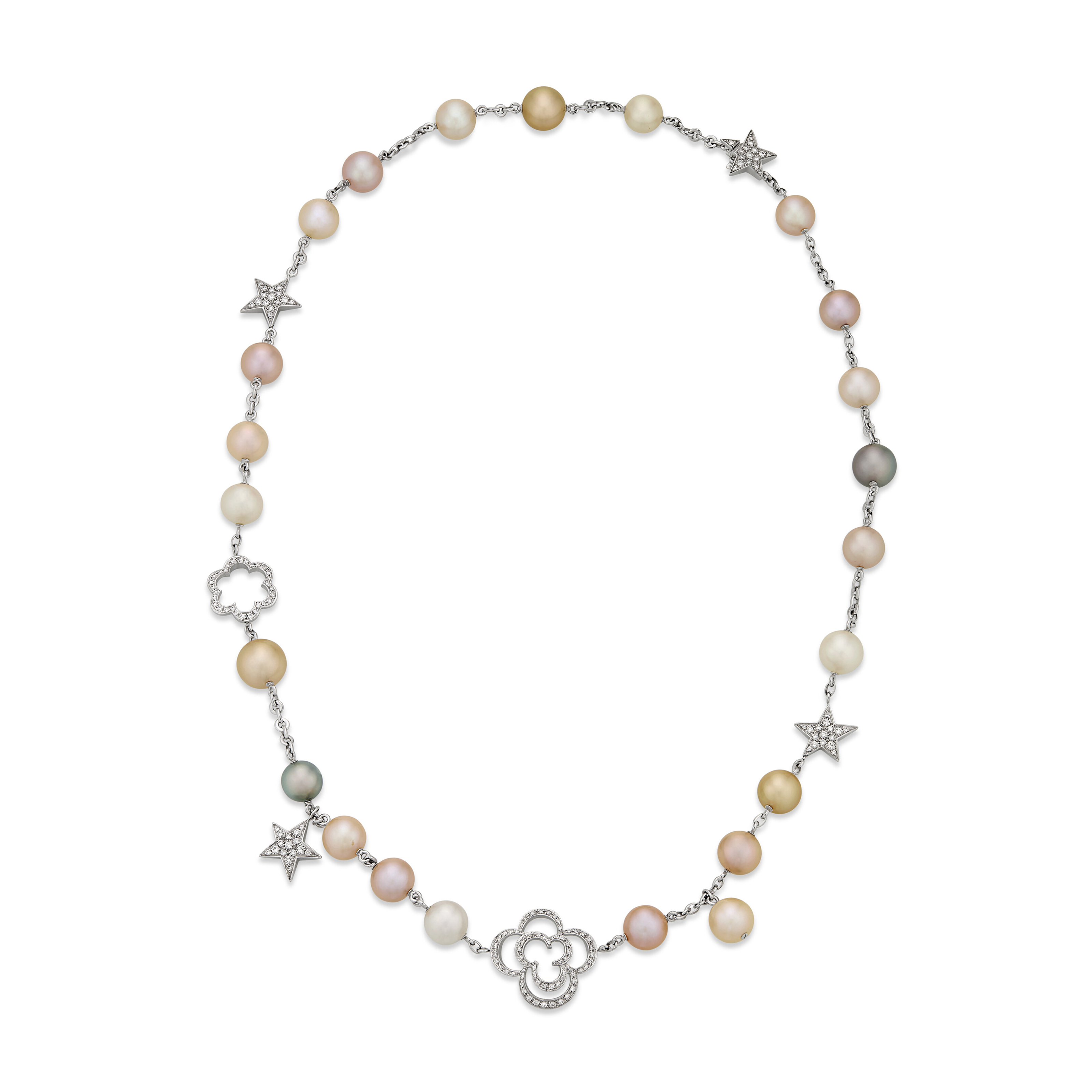 CHANEL CULTURED PEARL AND DIAMOND NECKLACE