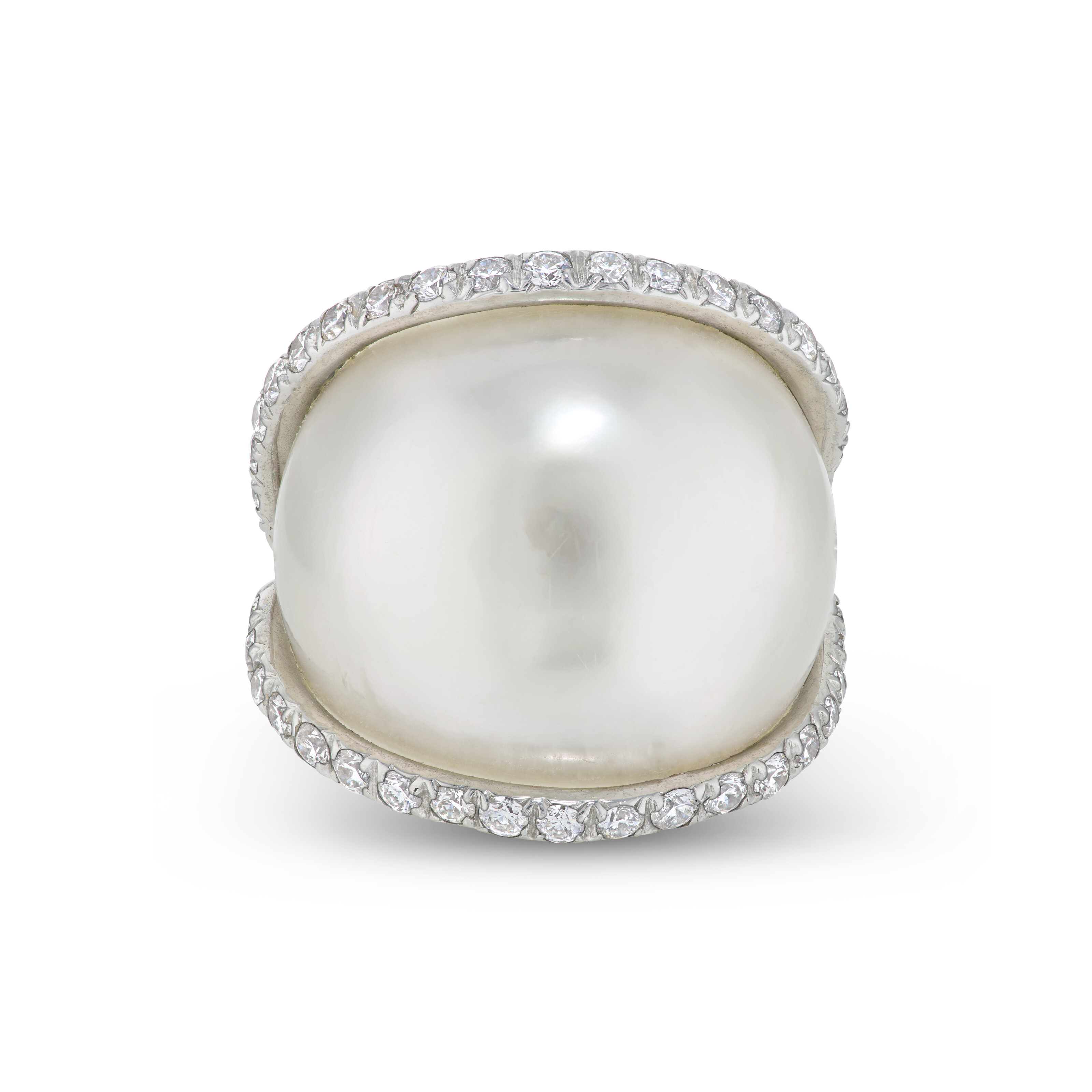 VERDURA CULTURED PEARL AND DIAMOND 'WRAPPED' RING image 3