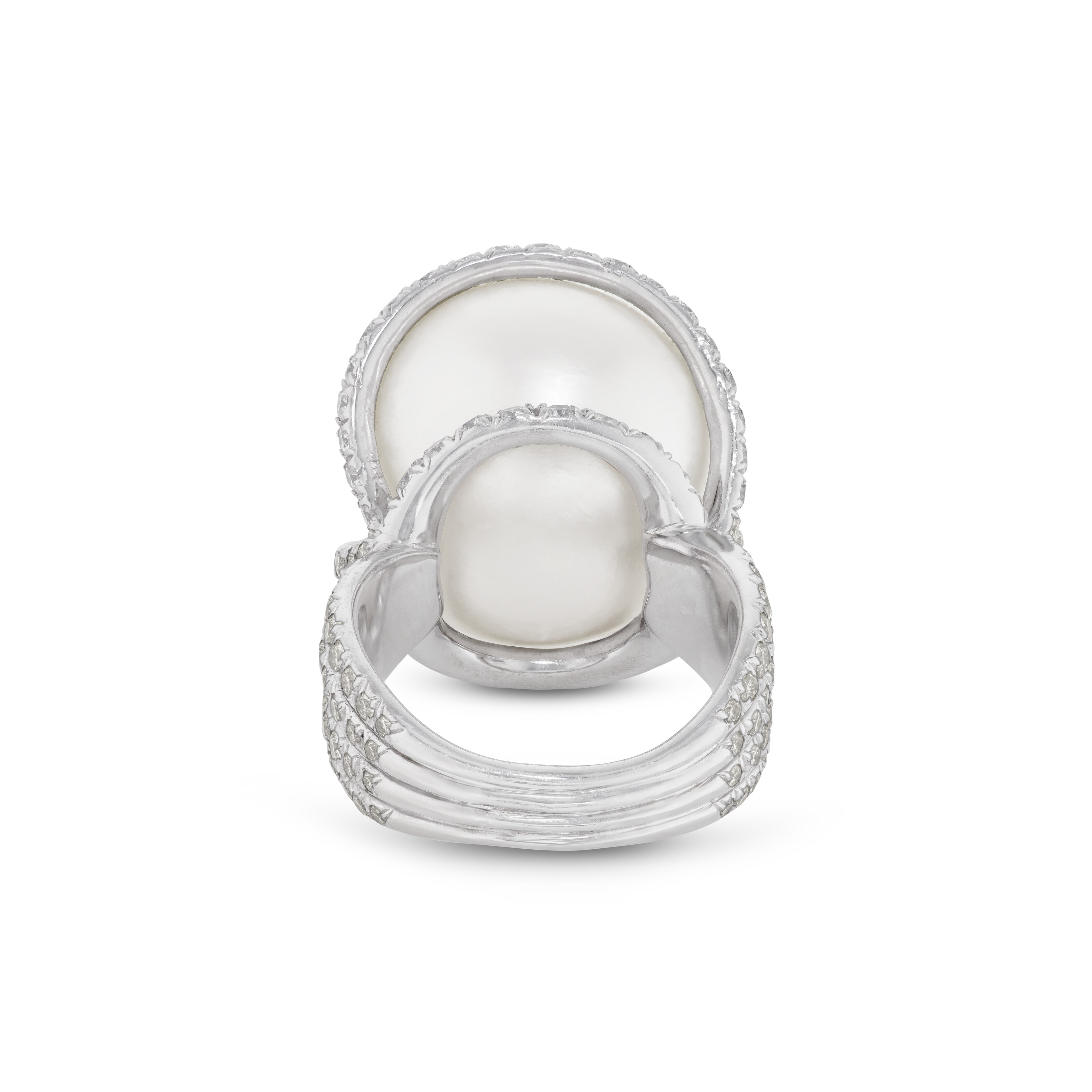 VERDURA CULTURED PEARL AND DIAMOND 'WRAPPED' RING image 4