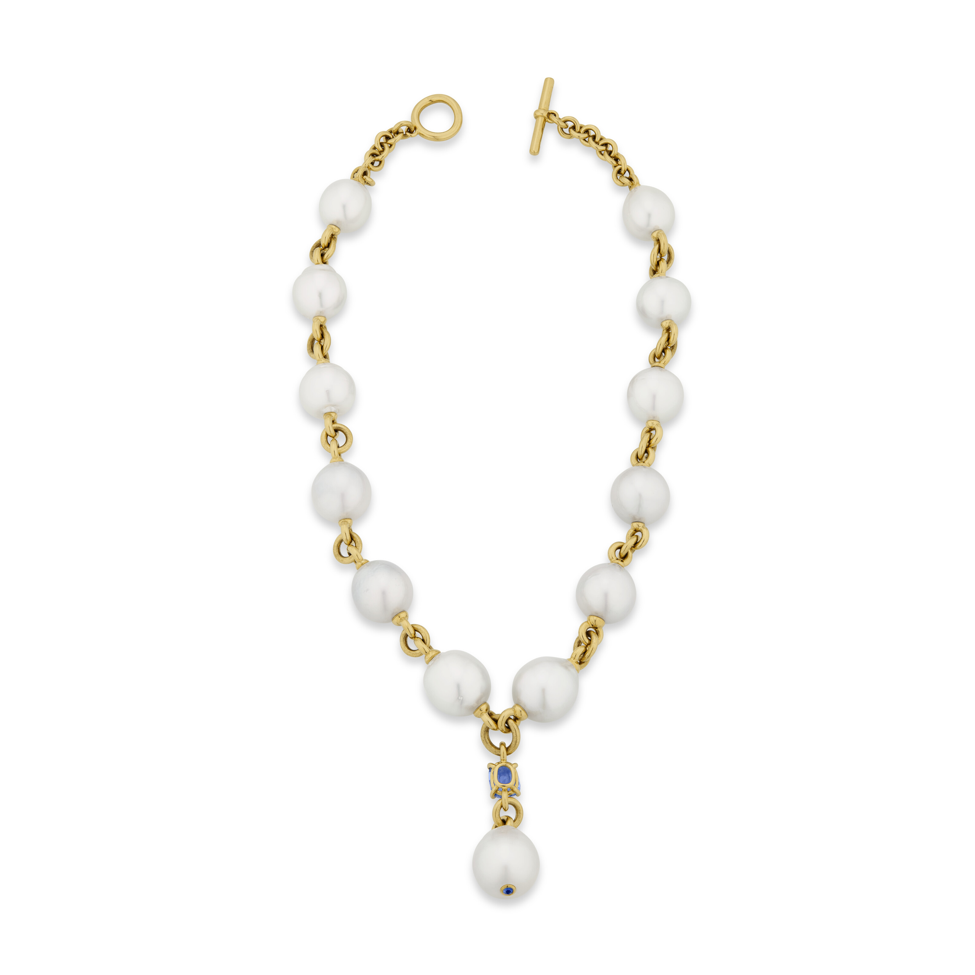VERDURA CULTURED PEARL AND SAPPHIRE 'Y' NECKLACE image 4