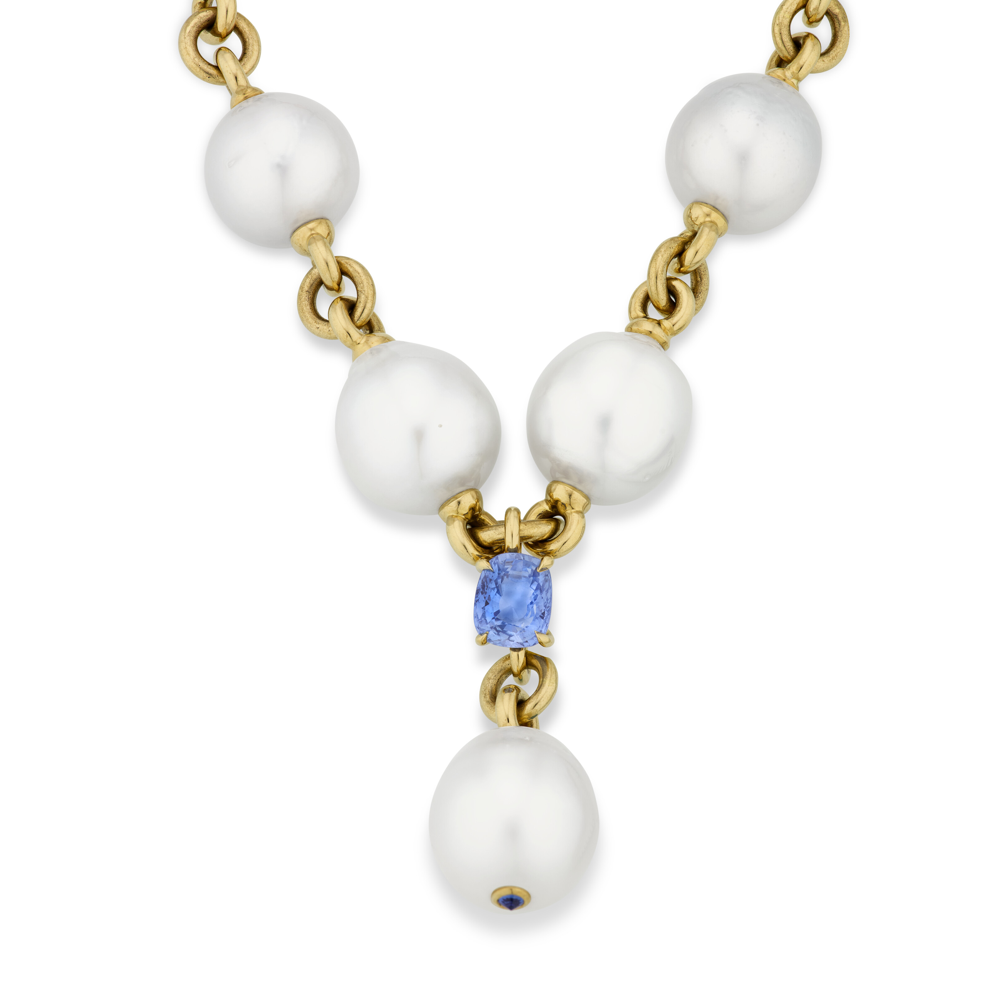 VERDURA CULTURED PEARL AND SAPPHIRE 'Y' NECKLACE image 3