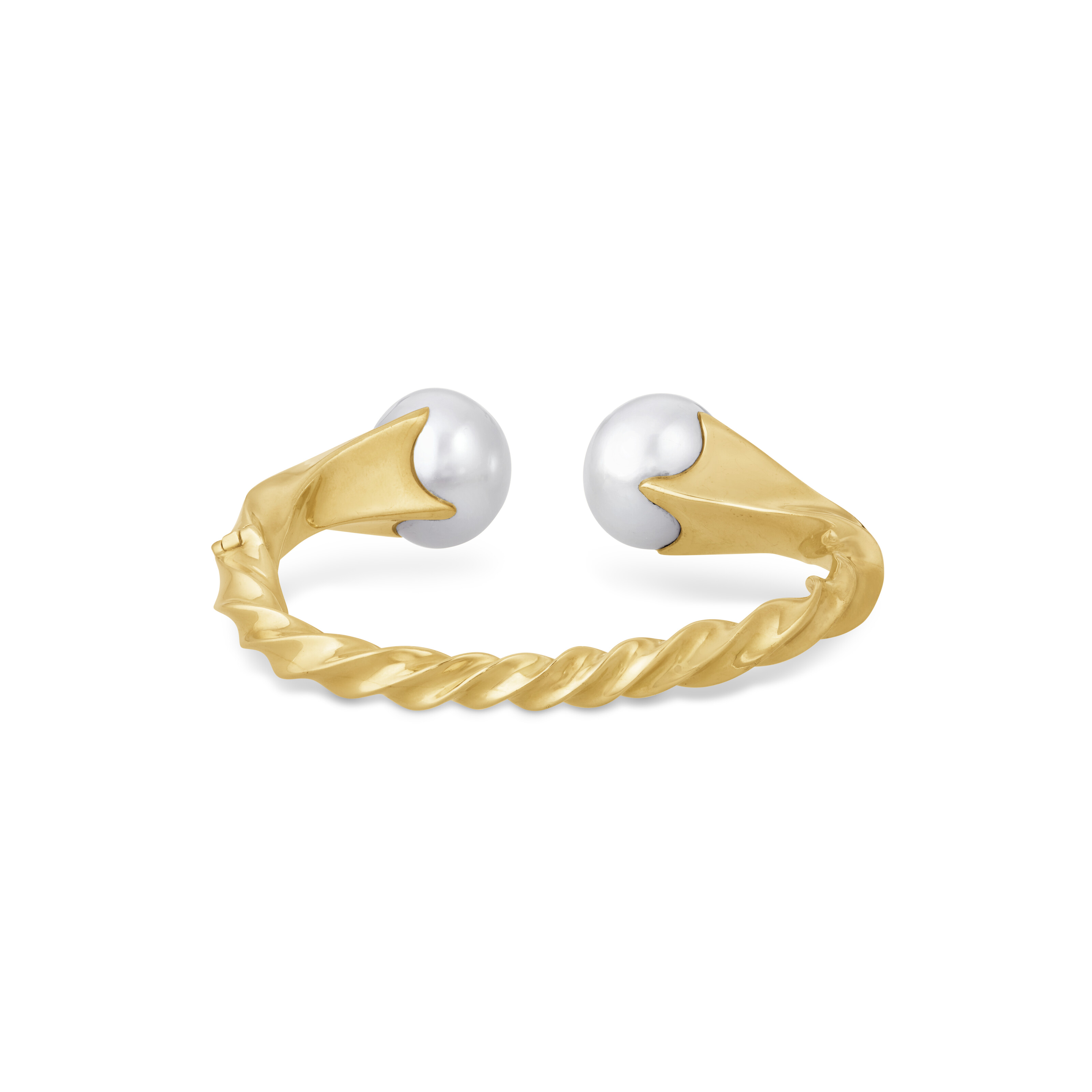 VERDURA CULTURED PEARL AND GOLD CUFF BRACELET image 3