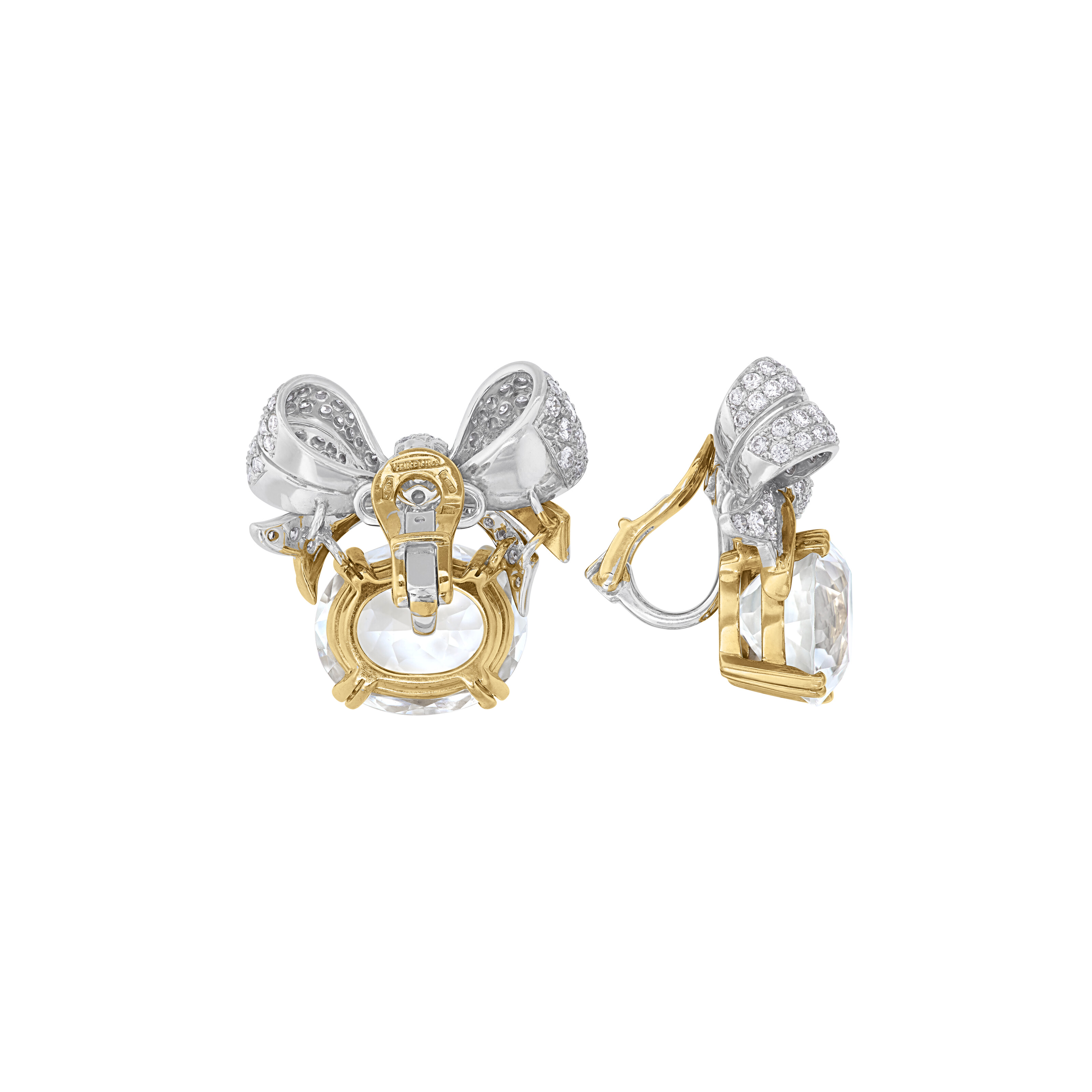 VERDURA WHITE TOPAZ AND DIAMOND 'BOW KNOT' EARRINGS image 3