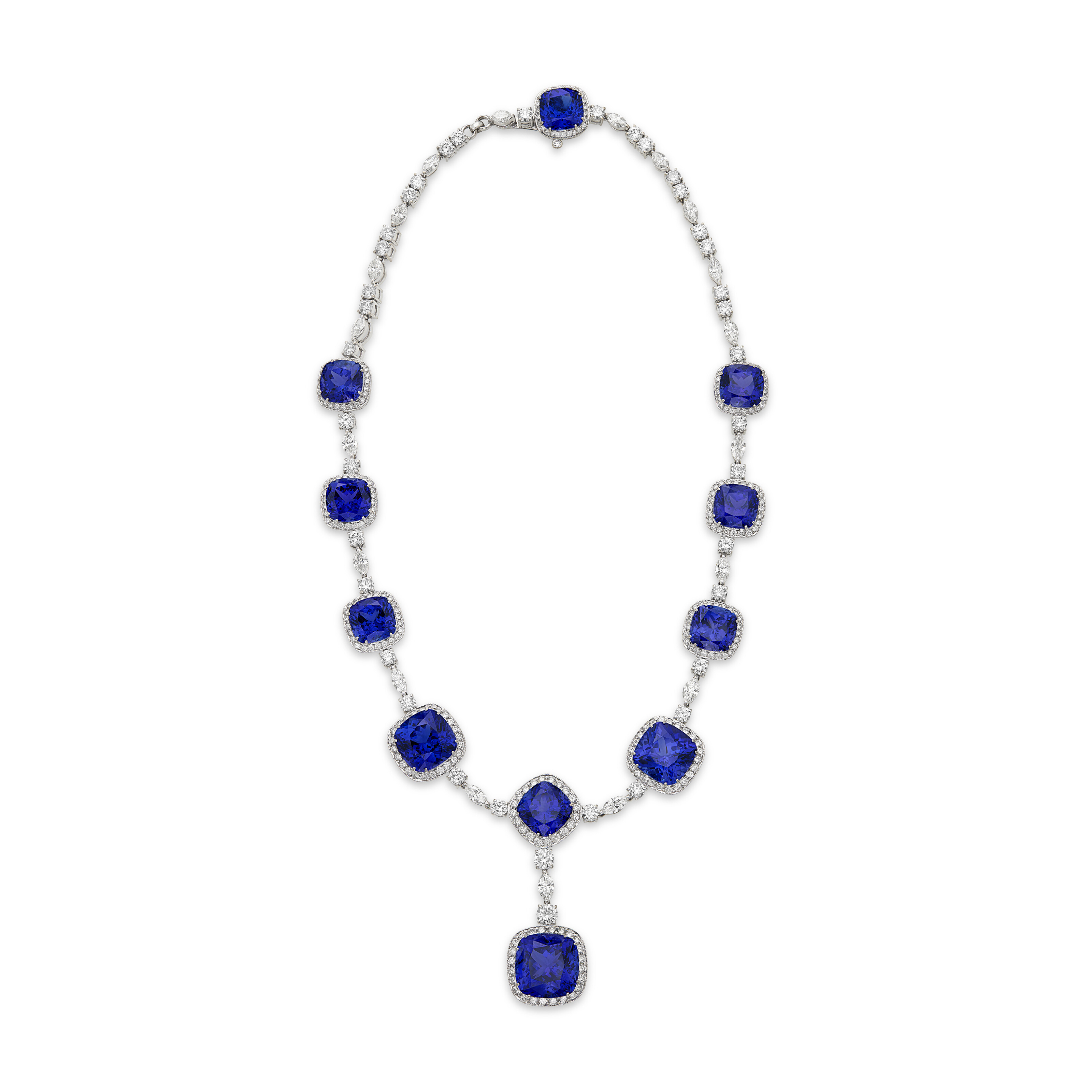 TANZANITE AND DIAMOND NECKLACE
