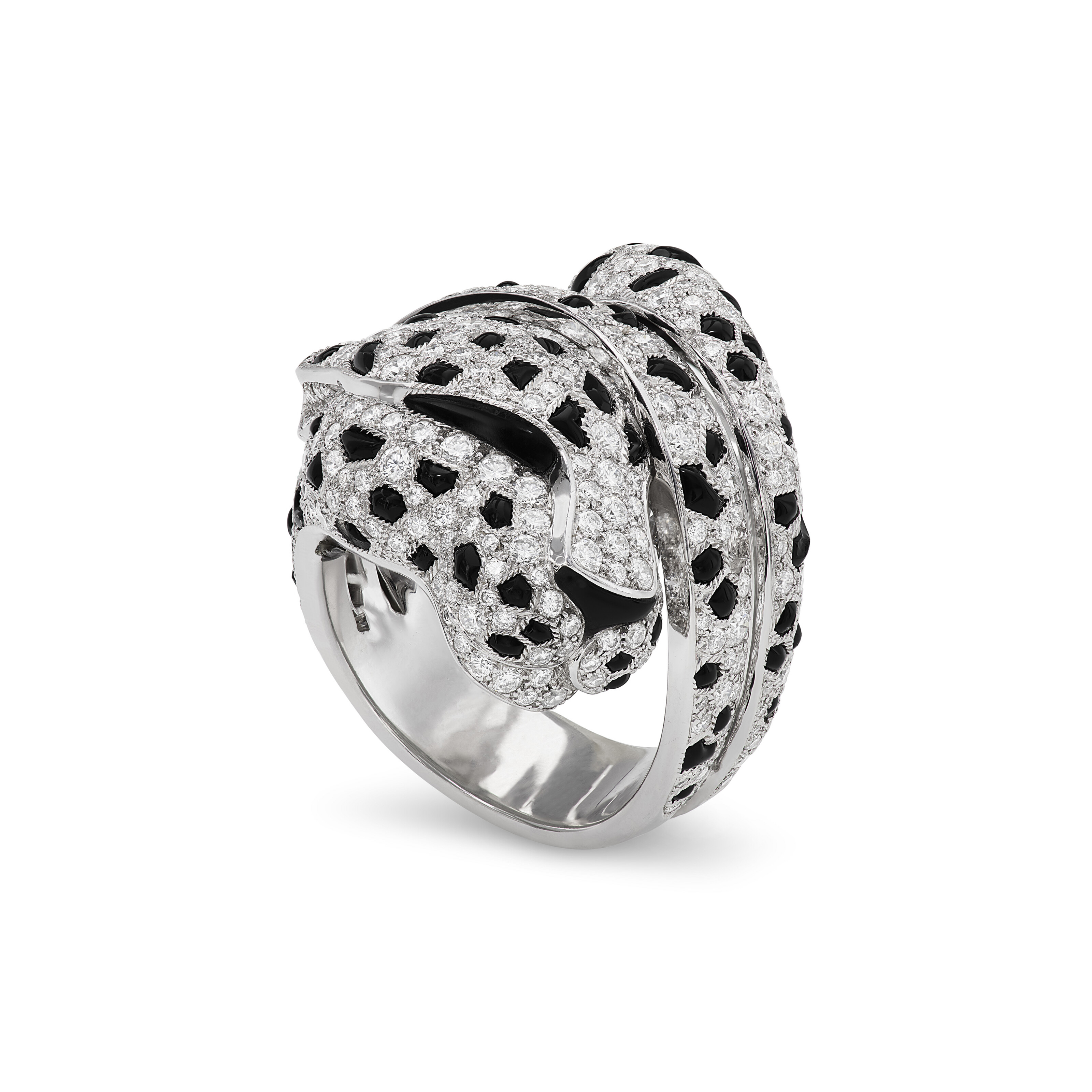 CARTIER ONYX AND DIAMOND 'PANTHÈRE' RING
