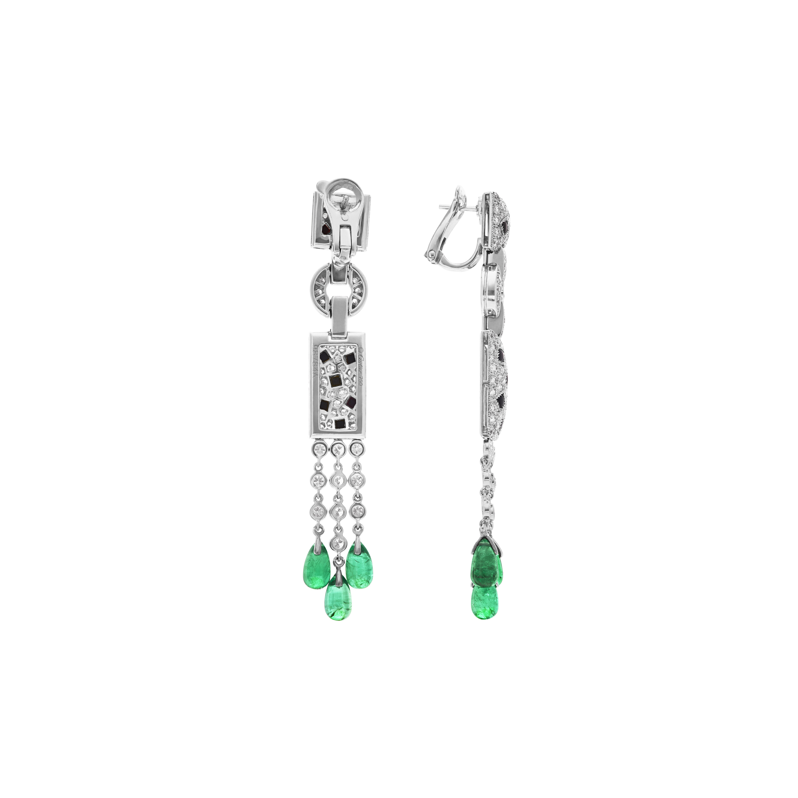 CARTIER GROUP OF DIAMOND, EMERALD AND ONYX 'PANTHÈRE' JEWELRY image 9