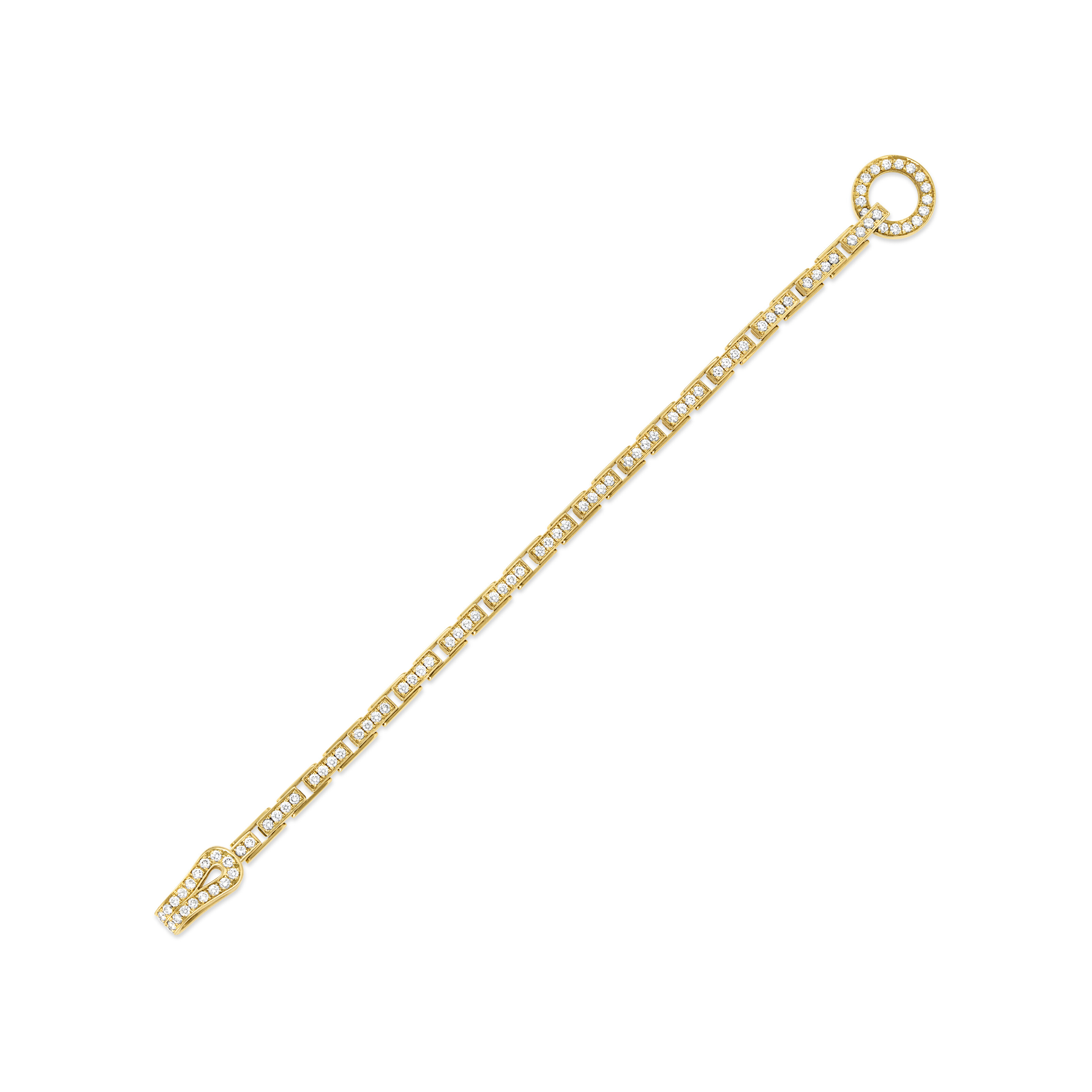 CARTIER DIAMOND AND GOLD 'AGRAFE' BRACELET