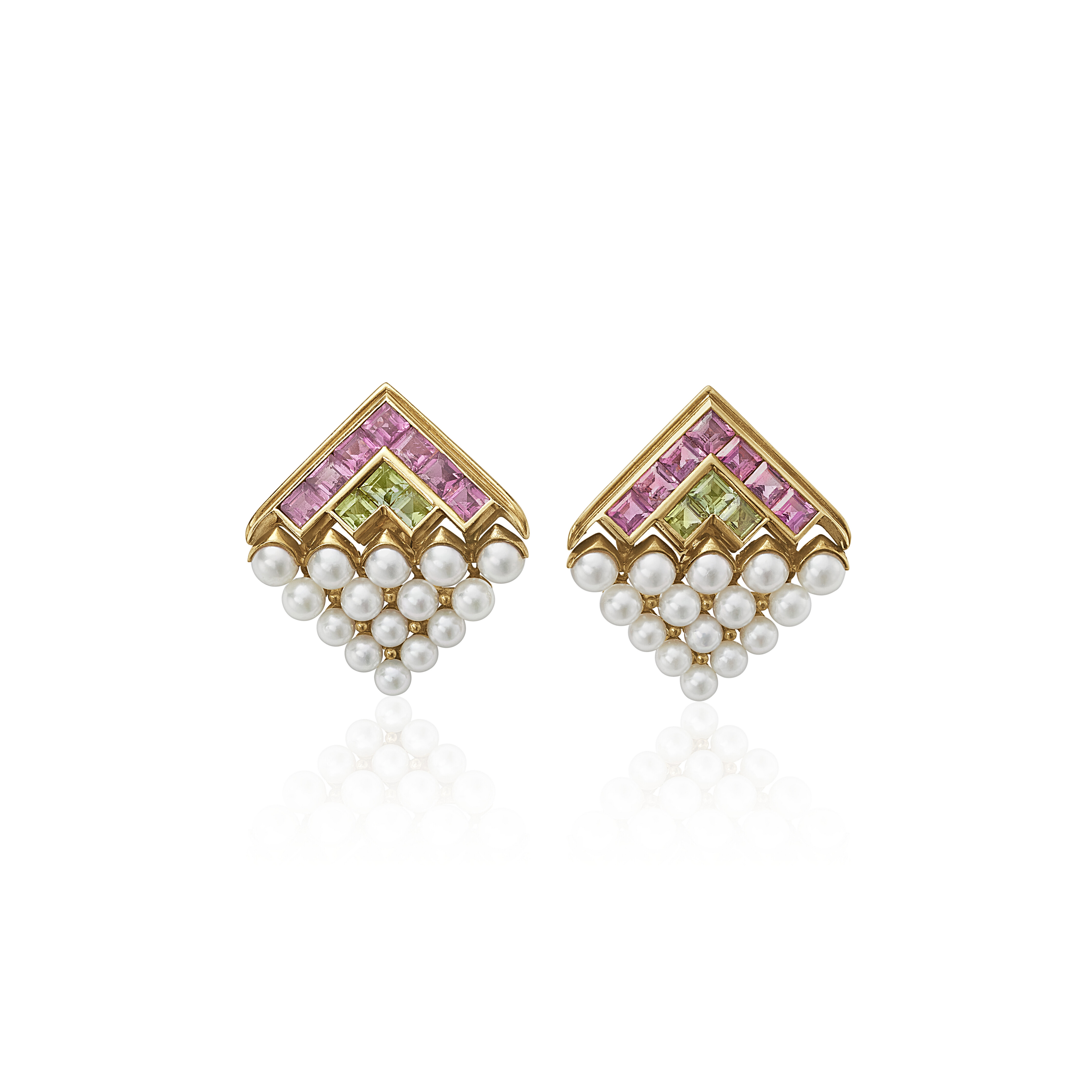 BULGARI MULTI-GEM 'CARRÉ' EARRINGS
