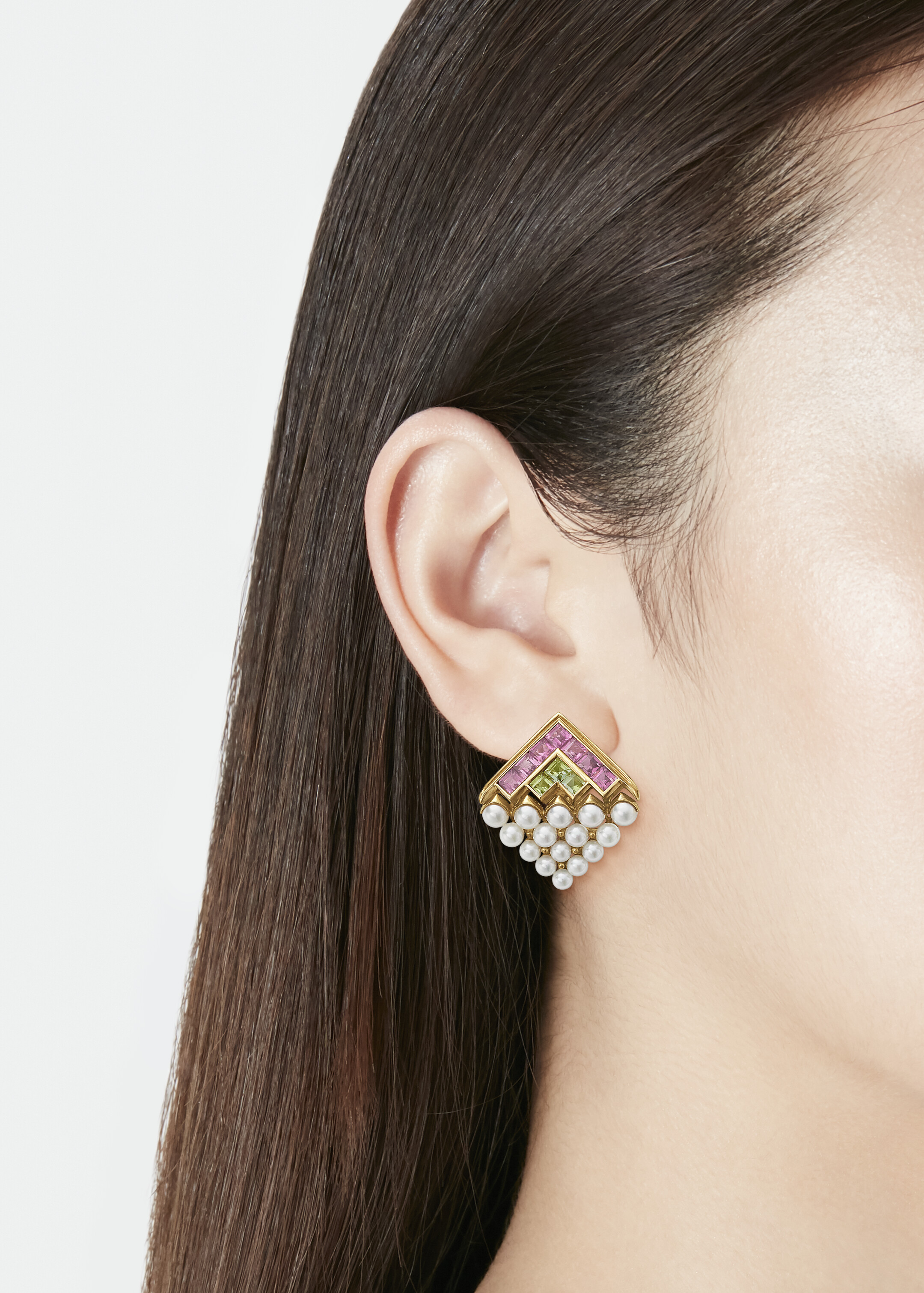 BULGARI MULTI-GEM 'CARRÉ' EARRINGS image 2