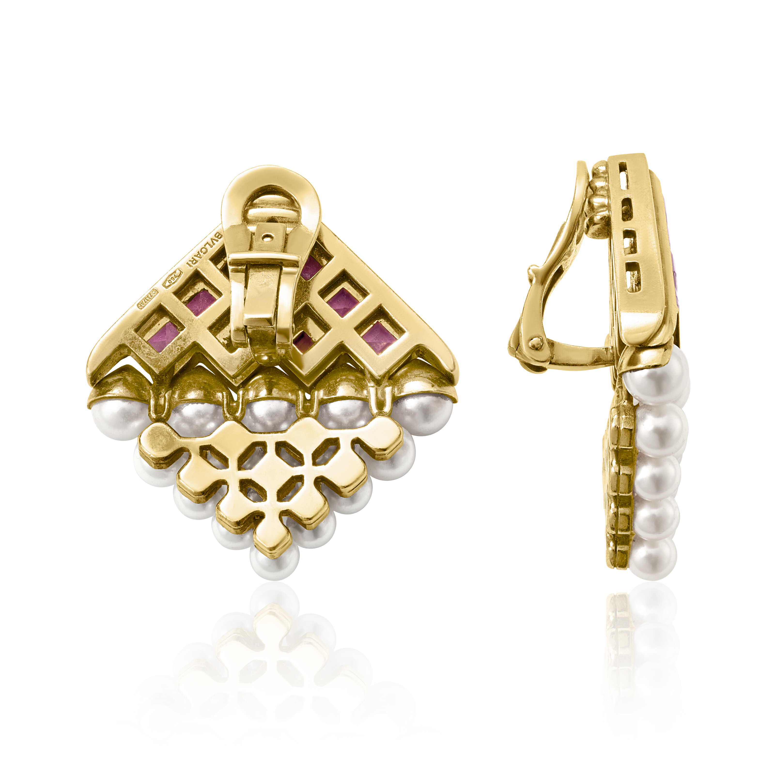 BULGARI MULTI-GEM 'CARRÉ' EARRINGS image 3