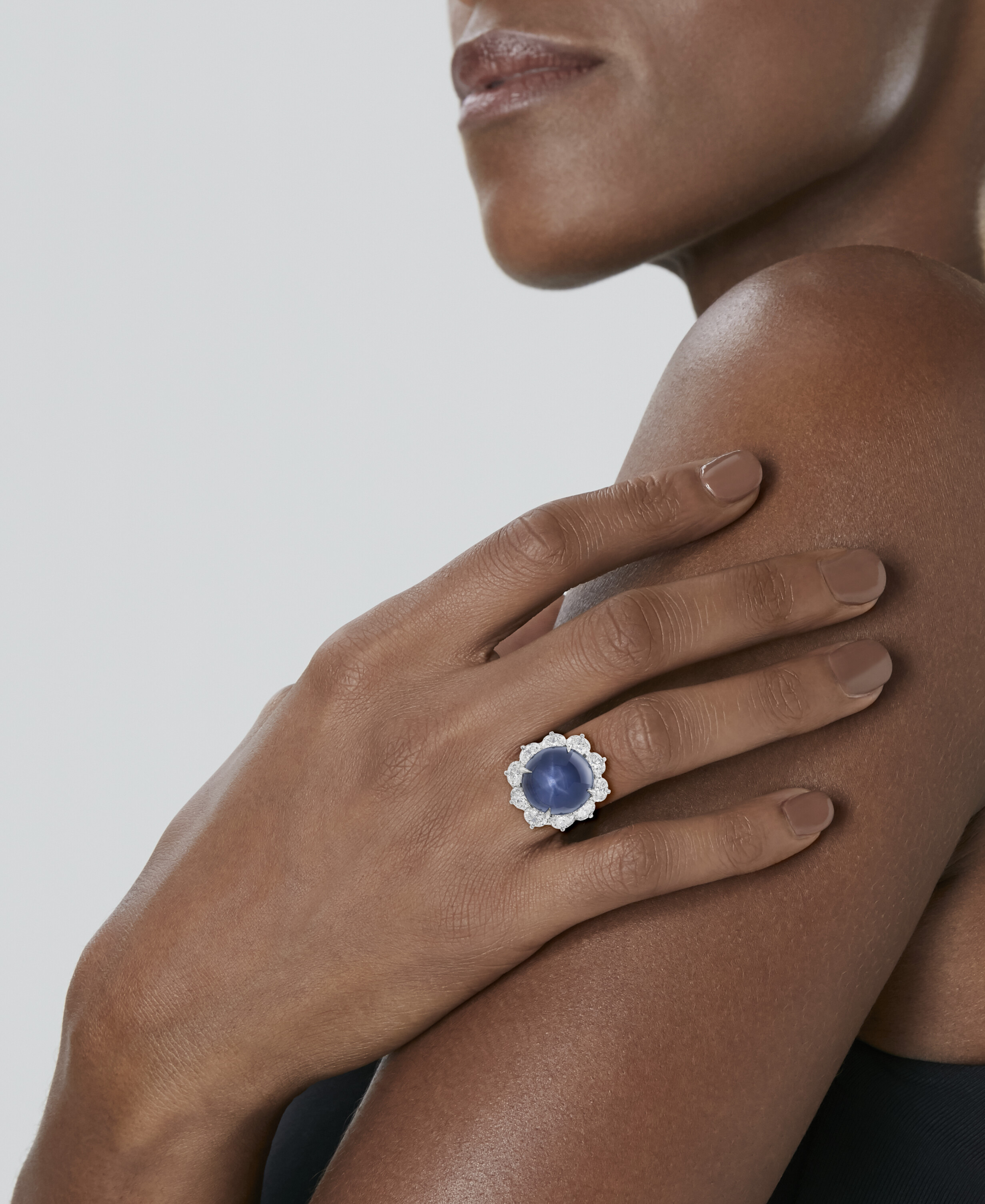 OSCAR HEYMAN & BROTHERS STAR SAPPHIRE AND DIAMOND RING image 2