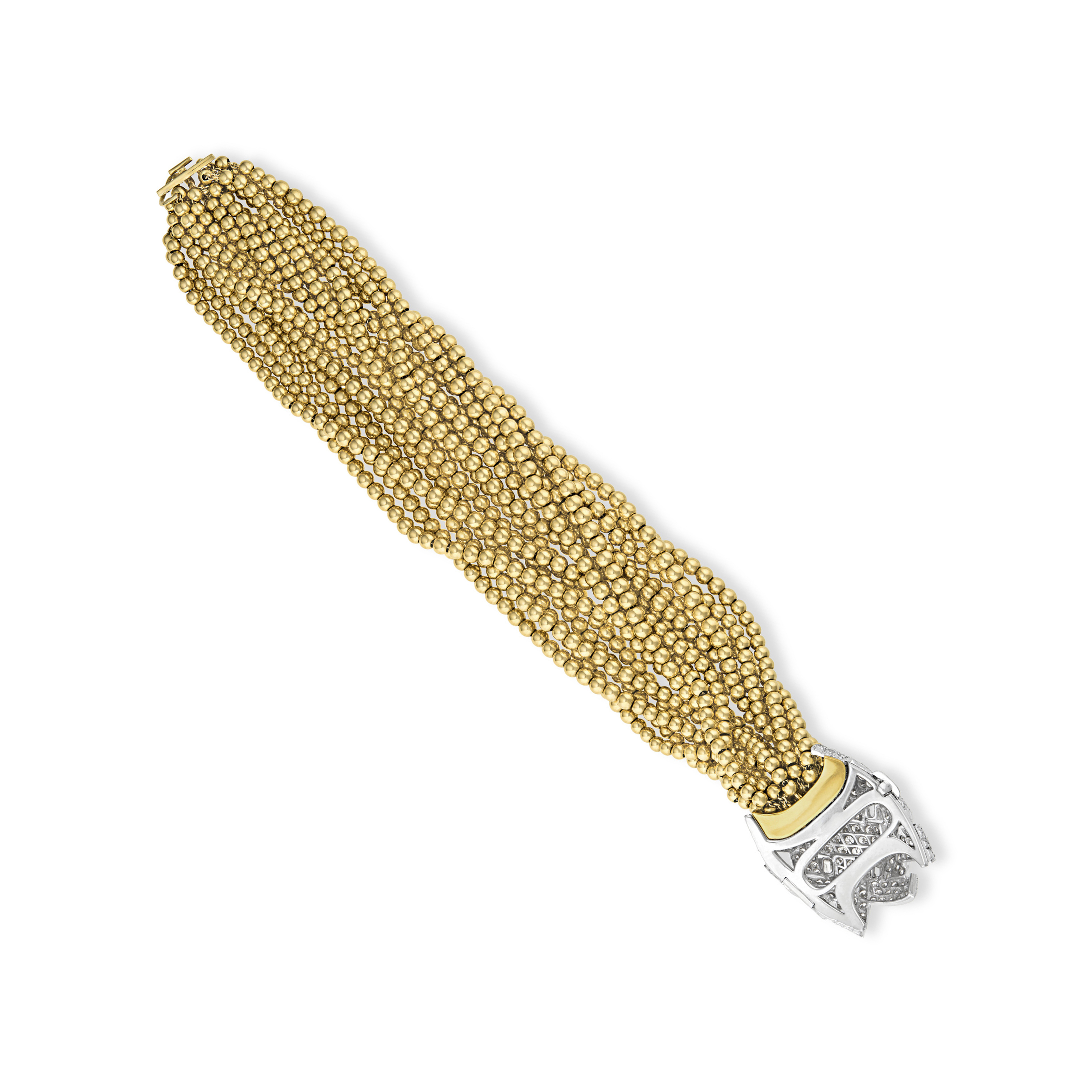 DAVID WEBB DIAMOND AND GOLD BEAD TORSADE BRACELET image 3