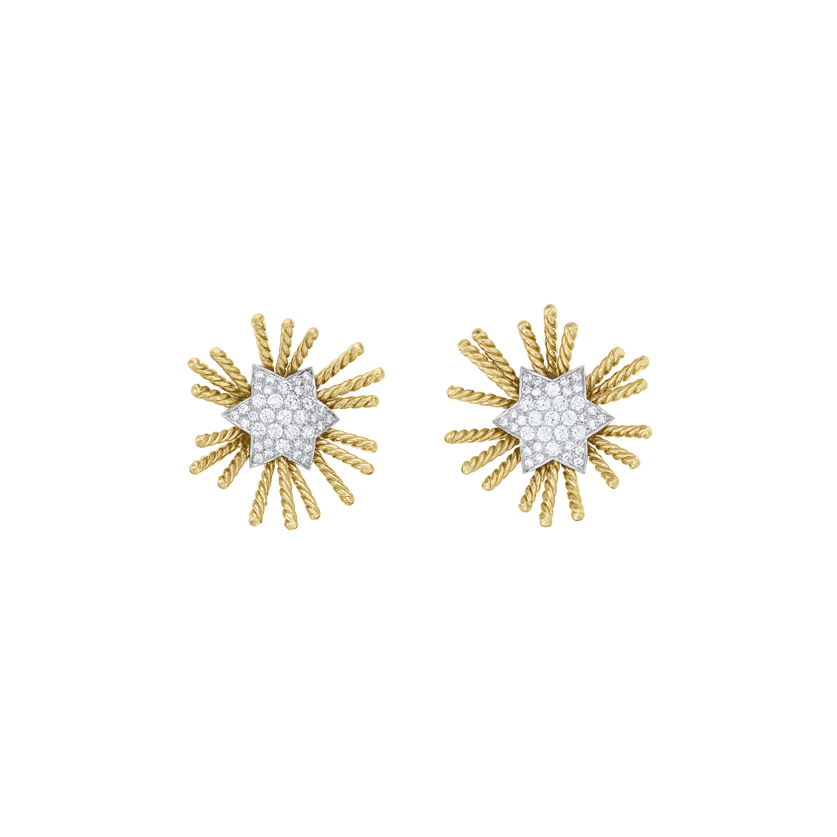 VERDURA DIAMOND AND GOLD 'PLEIADES' EARRINGS
