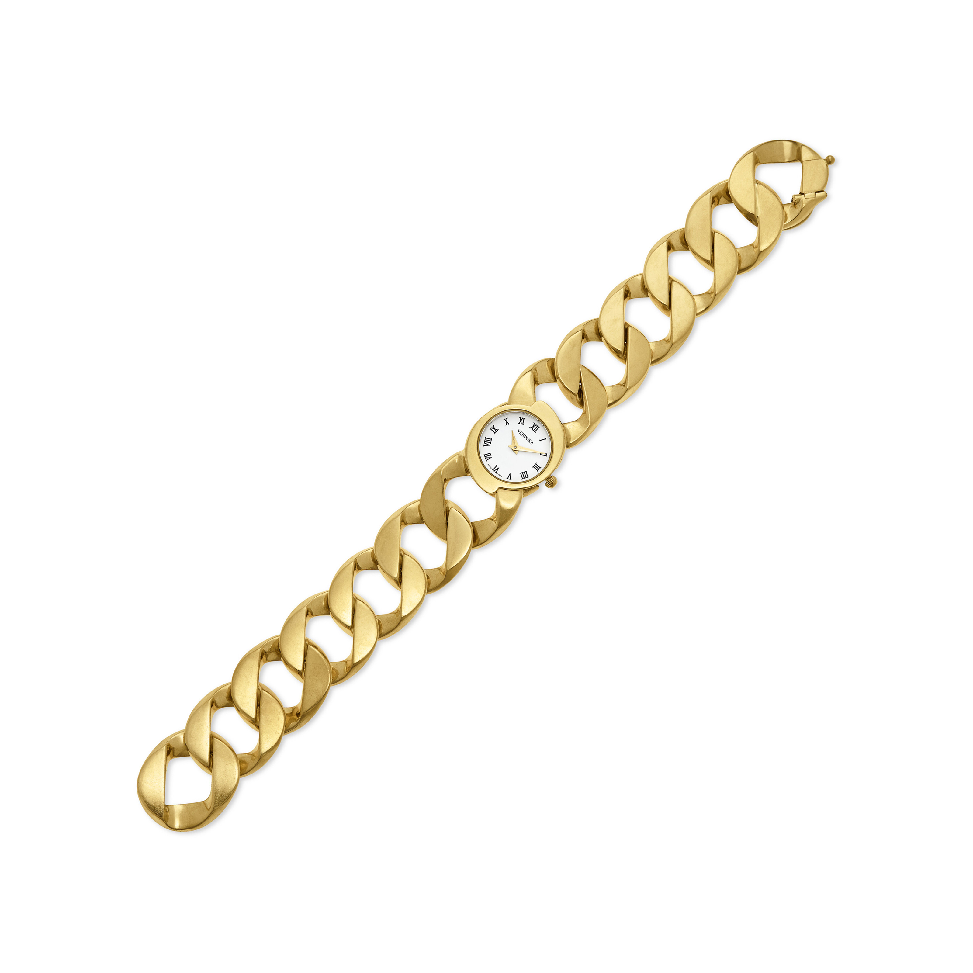 VERDURA GOLD ‘CURB-LINK’ BRACELET-WATCH image 3