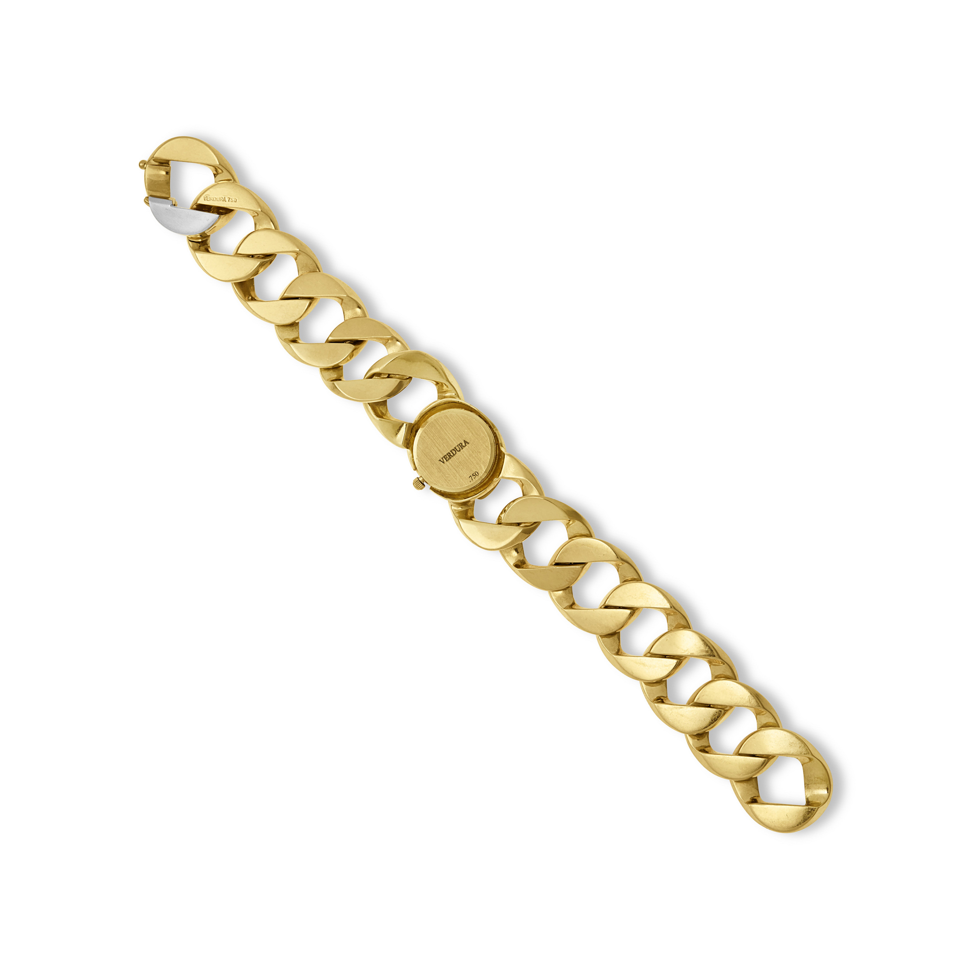 VERDURA GOLD ‘CURB-LINK’ BRACELET-WATCH image 4