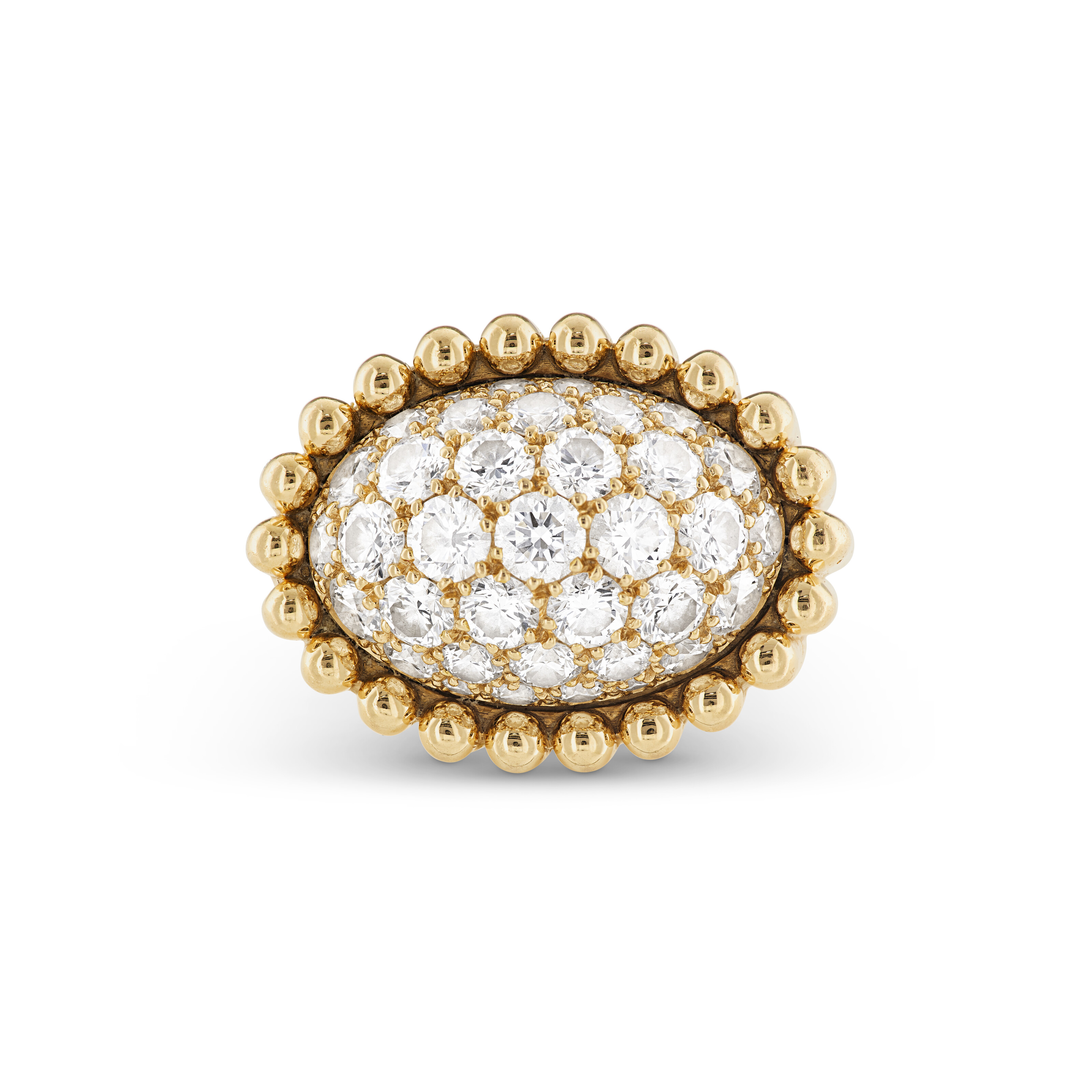 VAN CLEEF & ARPELS DIAMOND AND ROSE GOLD 'PERLÉE DIAMONDS PAVÉ' RING image 3