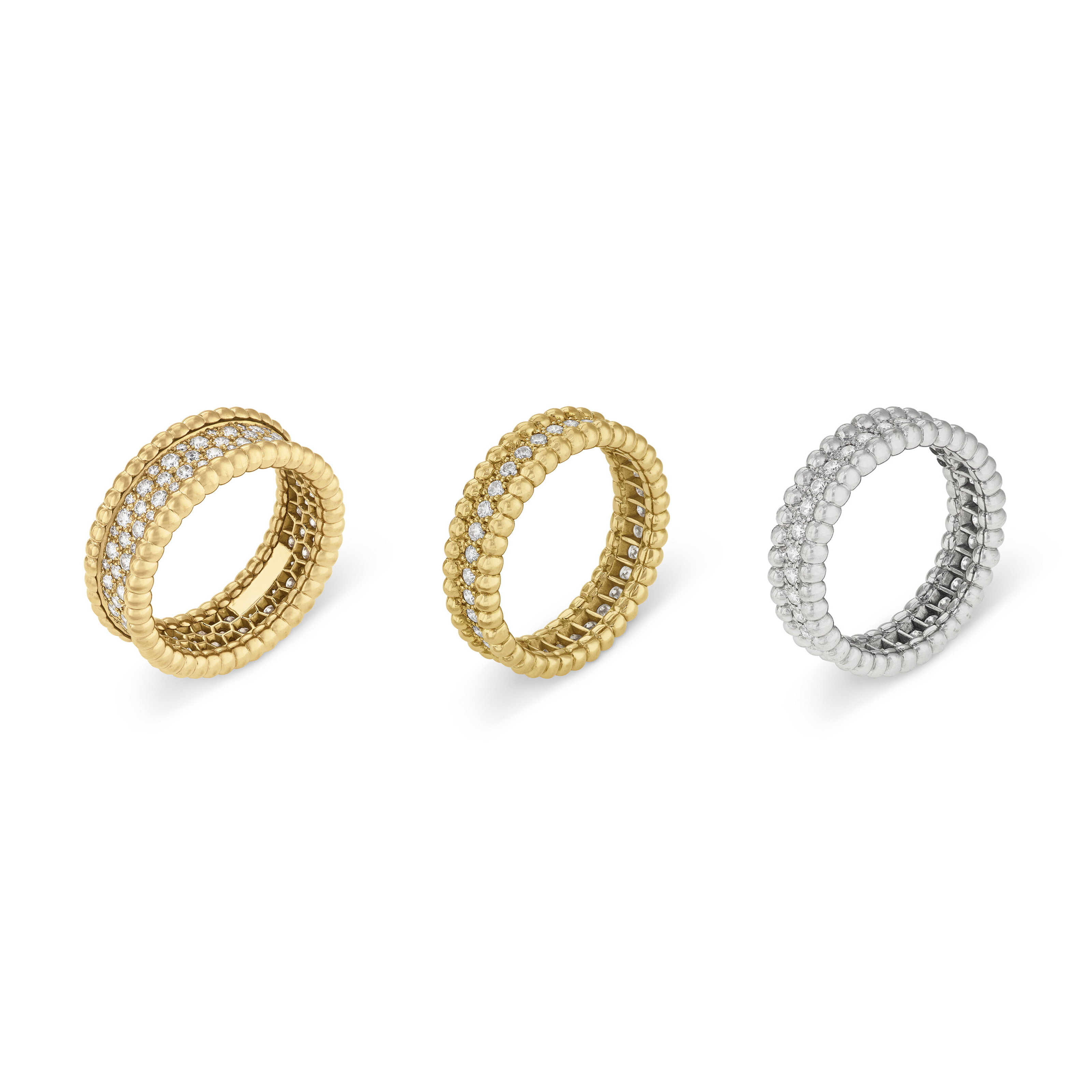 VAN CLEEF & ARPELS THREE DIAMOND 'PERLÉE' ETERNITY BAND RINGS