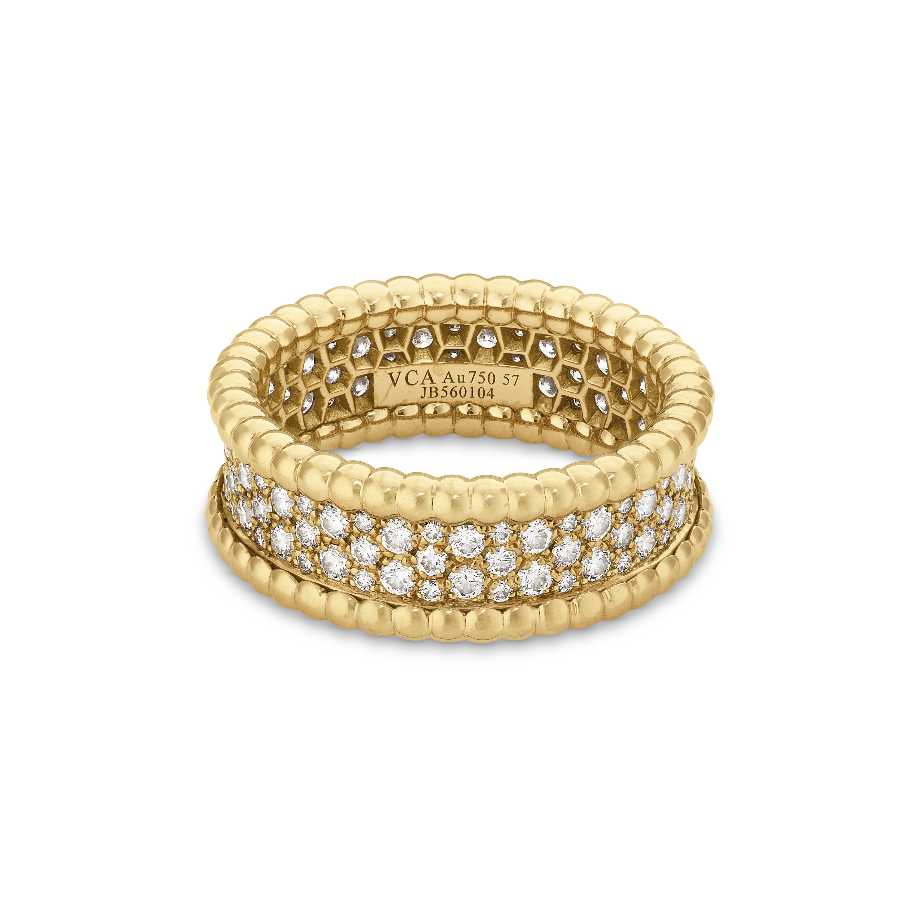 VAN CLEEF & ARPELS THREE DIAMOND 'PERLÉE' ETERNITY BAND RINGS image 5
