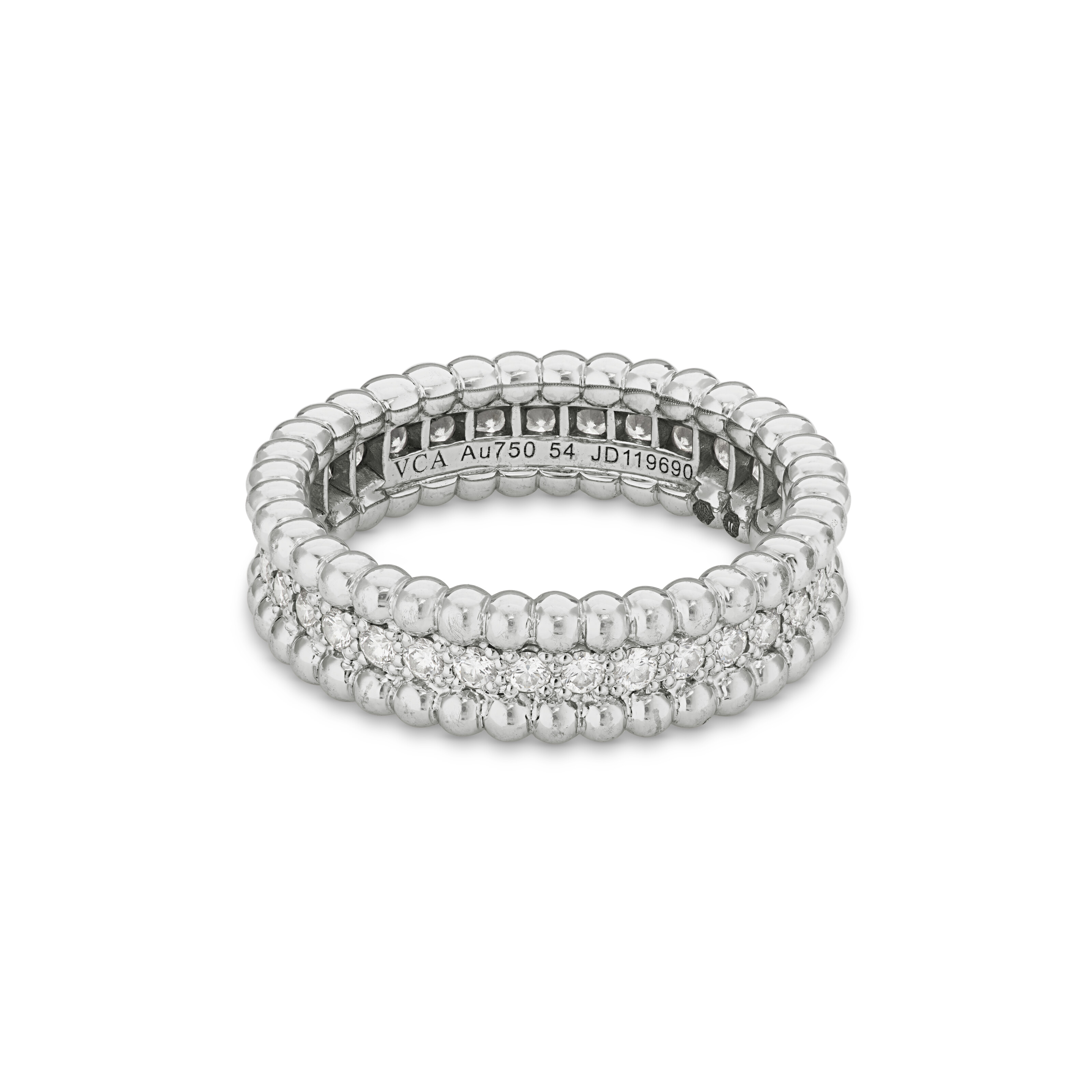 VAN CLEEF & ARPELS THREE DIAMOND 'PERLÉE' ETERNITY BAND RINGS image 11