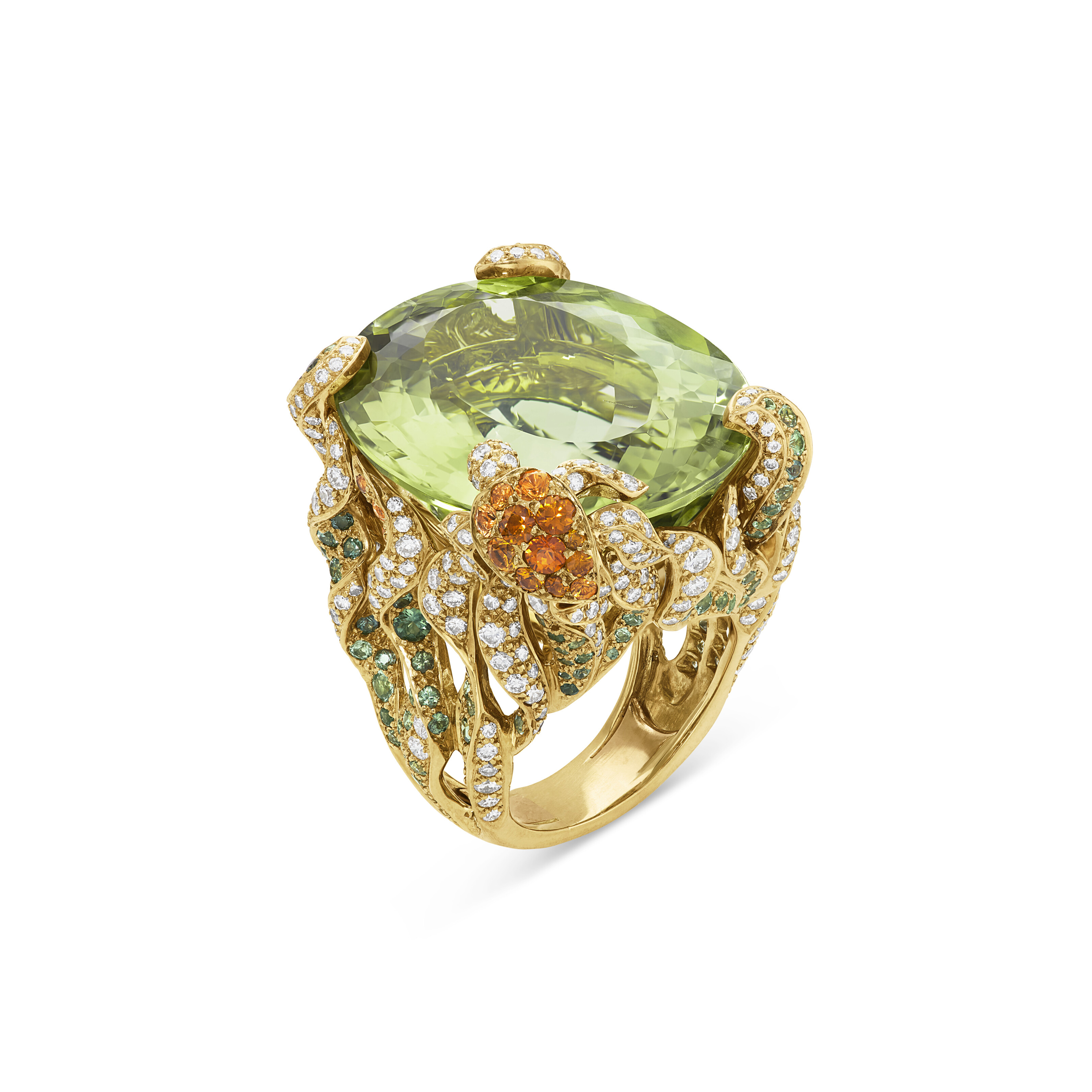 DIOR LEMON QUARTZ, COLORED SAPPHIRE AND DIAMOND ‘MISS DIOR’ RING