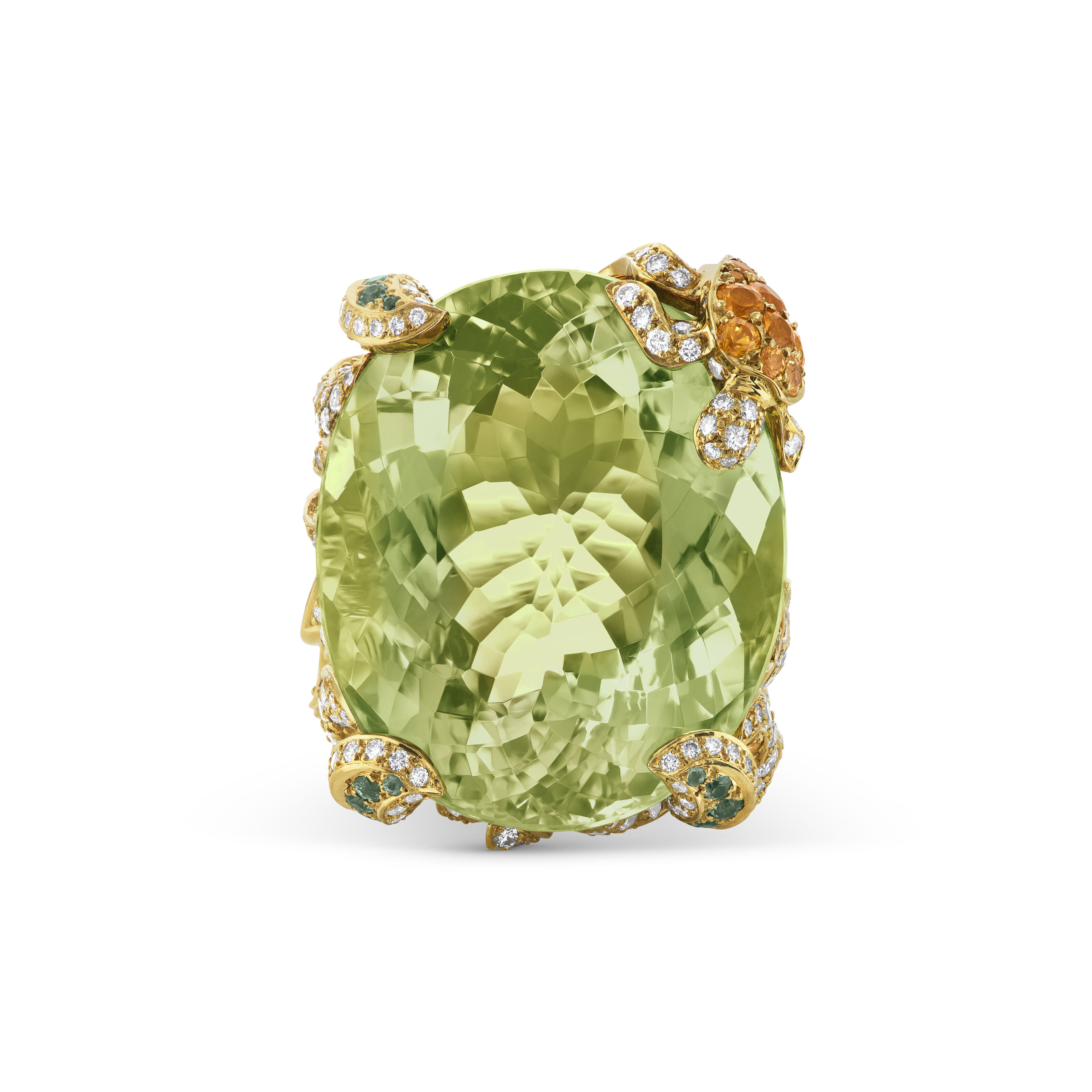 DIOR LEMON QUARTZ, COLORED SAPPHIRE AND DIAMOND ‘MISS DIOR’ RING image 3